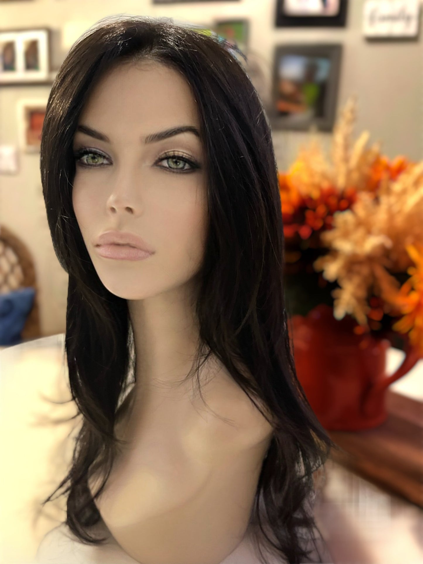 Zara Petite Cap Dark Brown Custom Wig Jon Renau Long Wig Straight Layer Wig Highlights Wig Hand Tied Wig Lace Front Lace Parting Wig Color 4