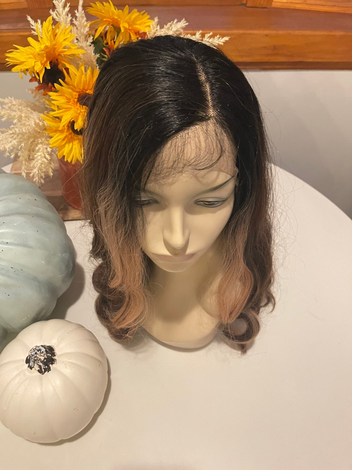 Valencia Moneypiece Wig Lace Front Piecey Highlights Wig Balayage Wig Ombre Wig Long Wig Wavy Curl Hair Loss Alopecia Chemo