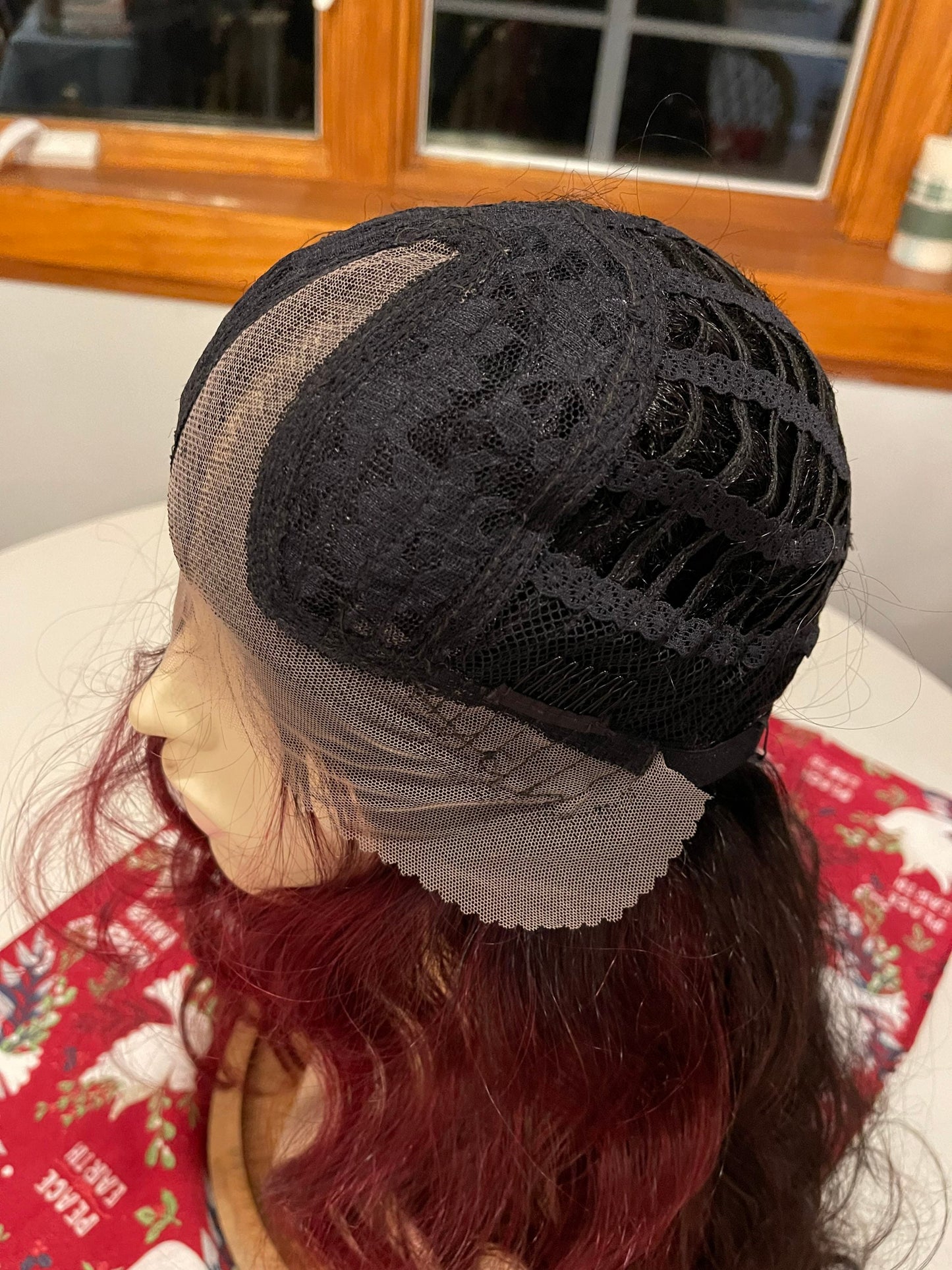 Dale Burgundy Vixen Noir Purple Wig Wine Deep Wave Human Synthetic Hybrid Money Piece Lace Front Wig Hair Loss Drag Chemo