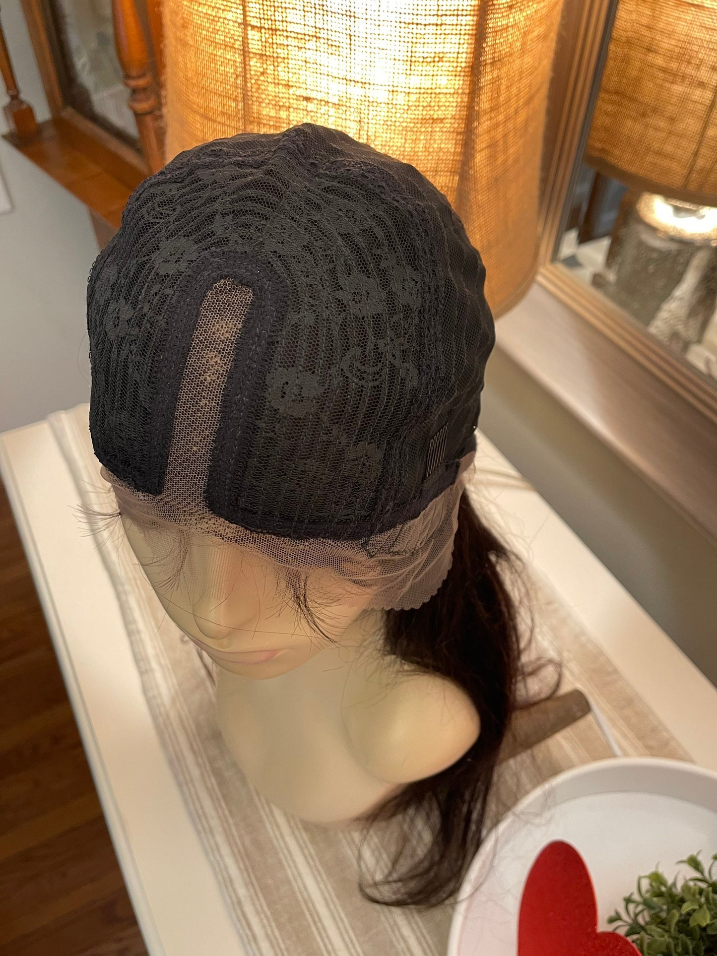 Julie 100% Remy Human Hair Wig Natural Dark Brown Custom Human Hair Hand Tied Brunette Wig Premium Lace Alopecia Wig Chemo