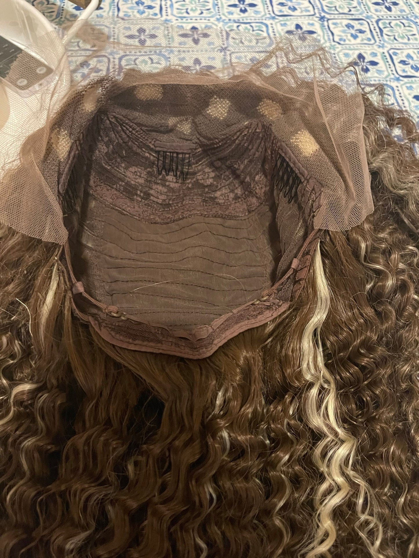 Raine Lace Crimped 80s Look Kinky Wig Curly Fluffy Wig Color Melt Wig Lace Front Wig Hand Tied Drag Showgirl Burlesque Wig Whitney Vibes!