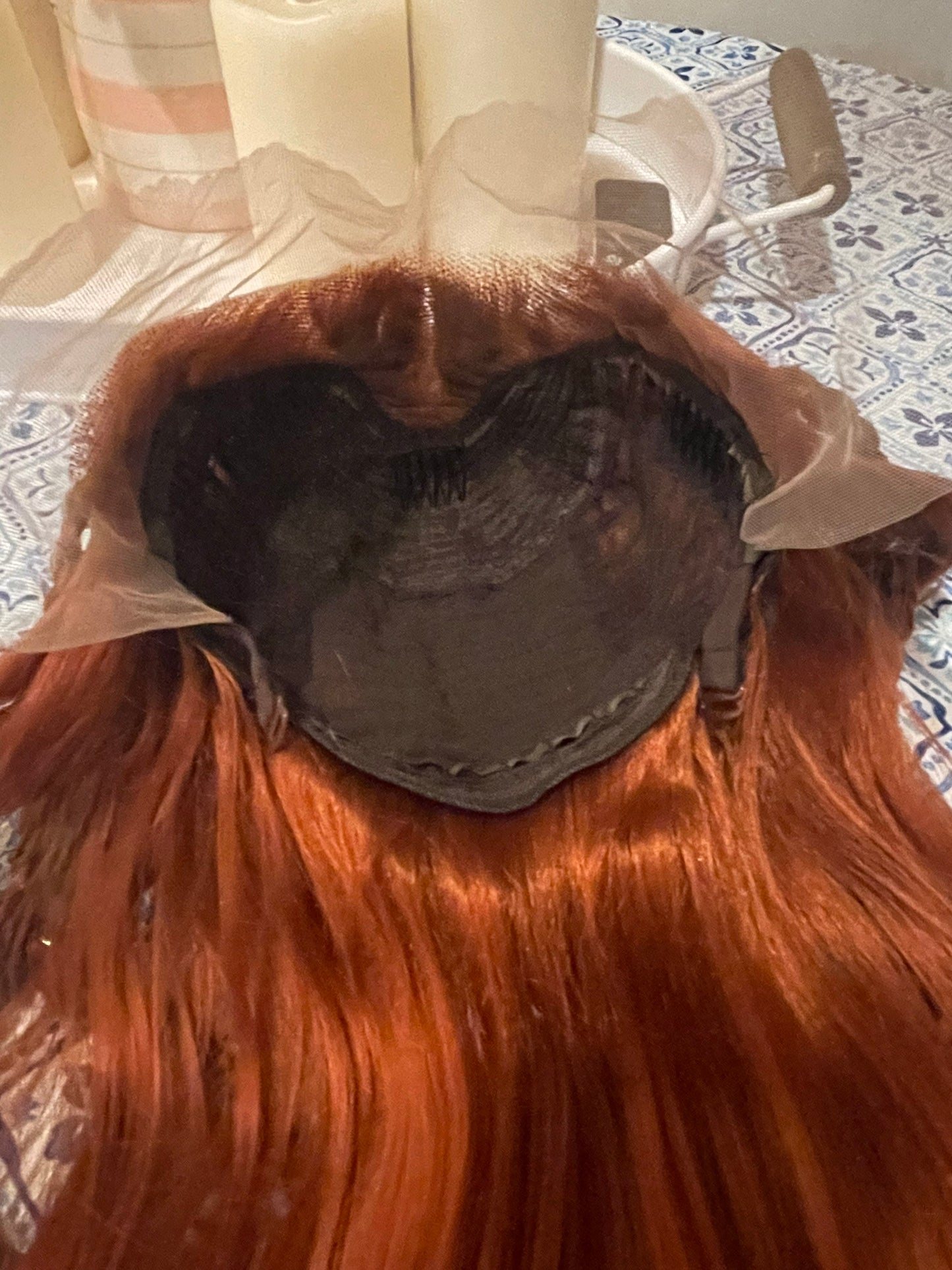 Gwynnie Braided Viking Wig Chainmail Auburn Wig Extra Long Transparent Lace Front Wig Red Wig Fantasy Cosplay Medieval Costume Wig