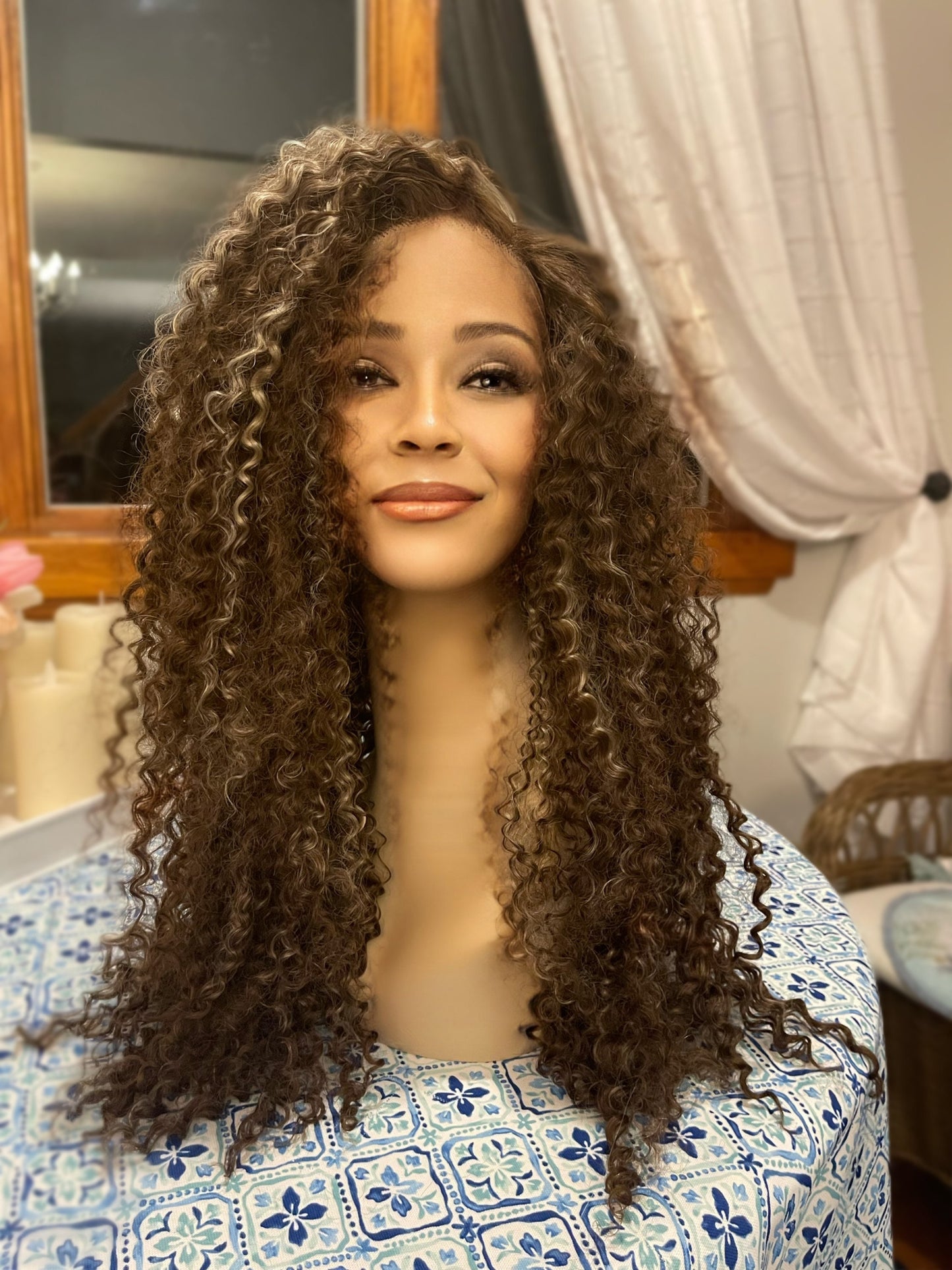 Raine Lace Crimped 80s Look Kinky Wig Curly Fluffy Wig Color Melt Wig Lace Front Wig Hand Tied Drag Showgirl Burlesque Wig Whitney Vibes!