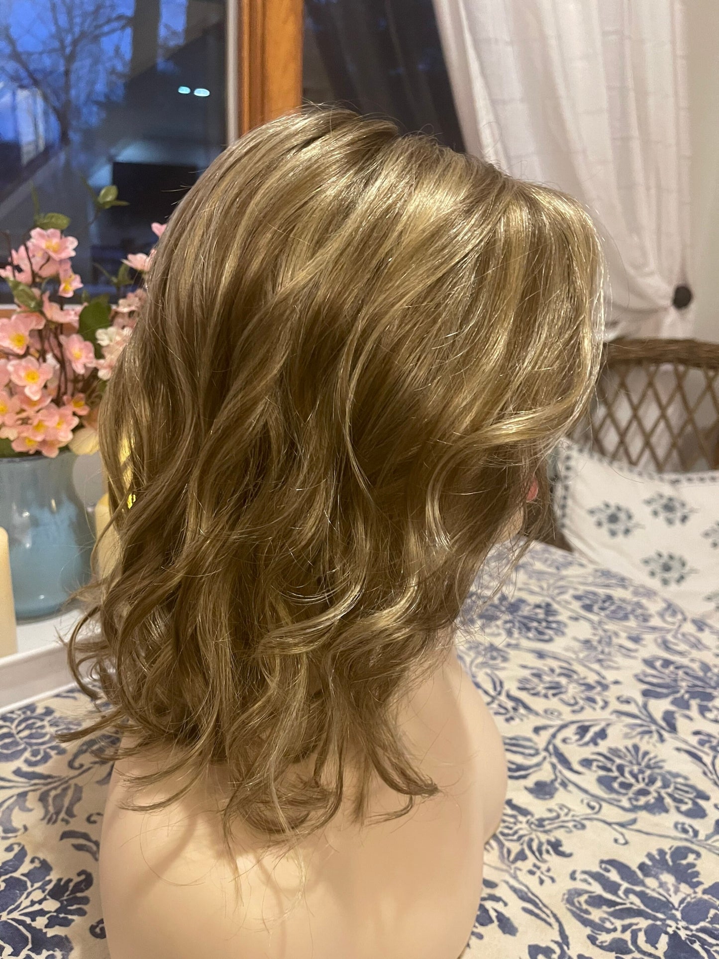 Brooklyn Custom Estetica Wig Custom Bronde Hand Tied Mono Top Cap Premium Wig Light Brown Blonde Highlighted Wig Color R12/26