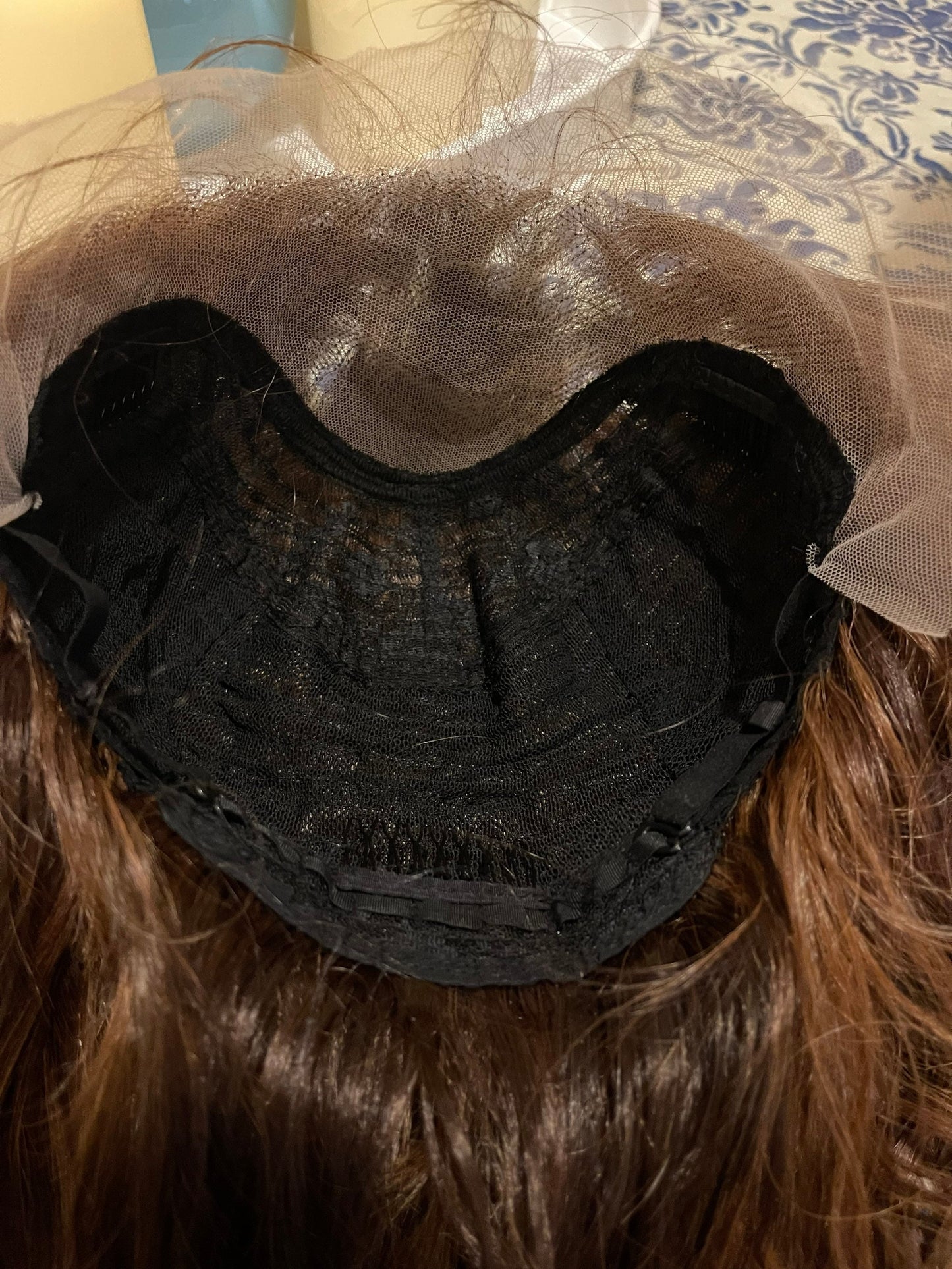 Rock Babe Bold Auburn Brown Long Wig Wavy Curly Wig Frontal Light Brown Bronde Highlights Ombre Wig Hand Tied Wig Lace Front Wig