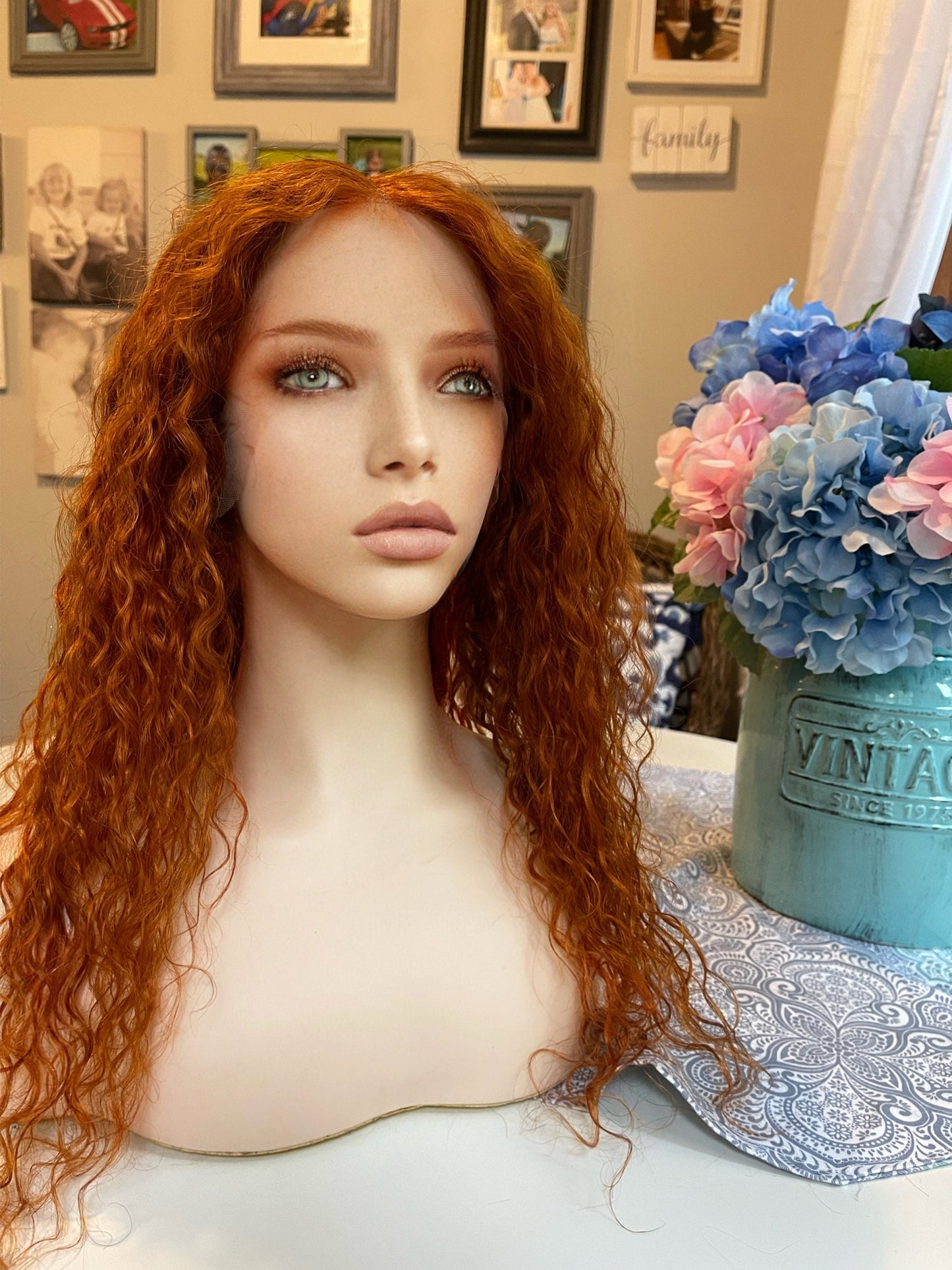 Siobhan Spiral Curl Wig Hand Tied Red Wig 100% Human Hair Ginger Wig Alopecia Wig Chemo Wig