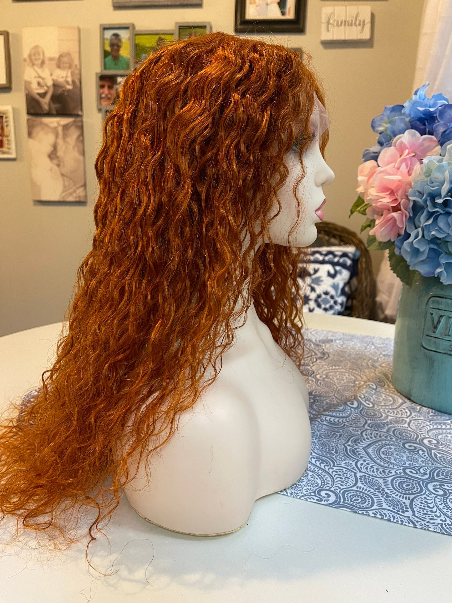 Siobhan Spiral Curl Wig Hand Tied Red Wig 100% Human Hair Ginger Wig Alopecia Wig Chemo Wig