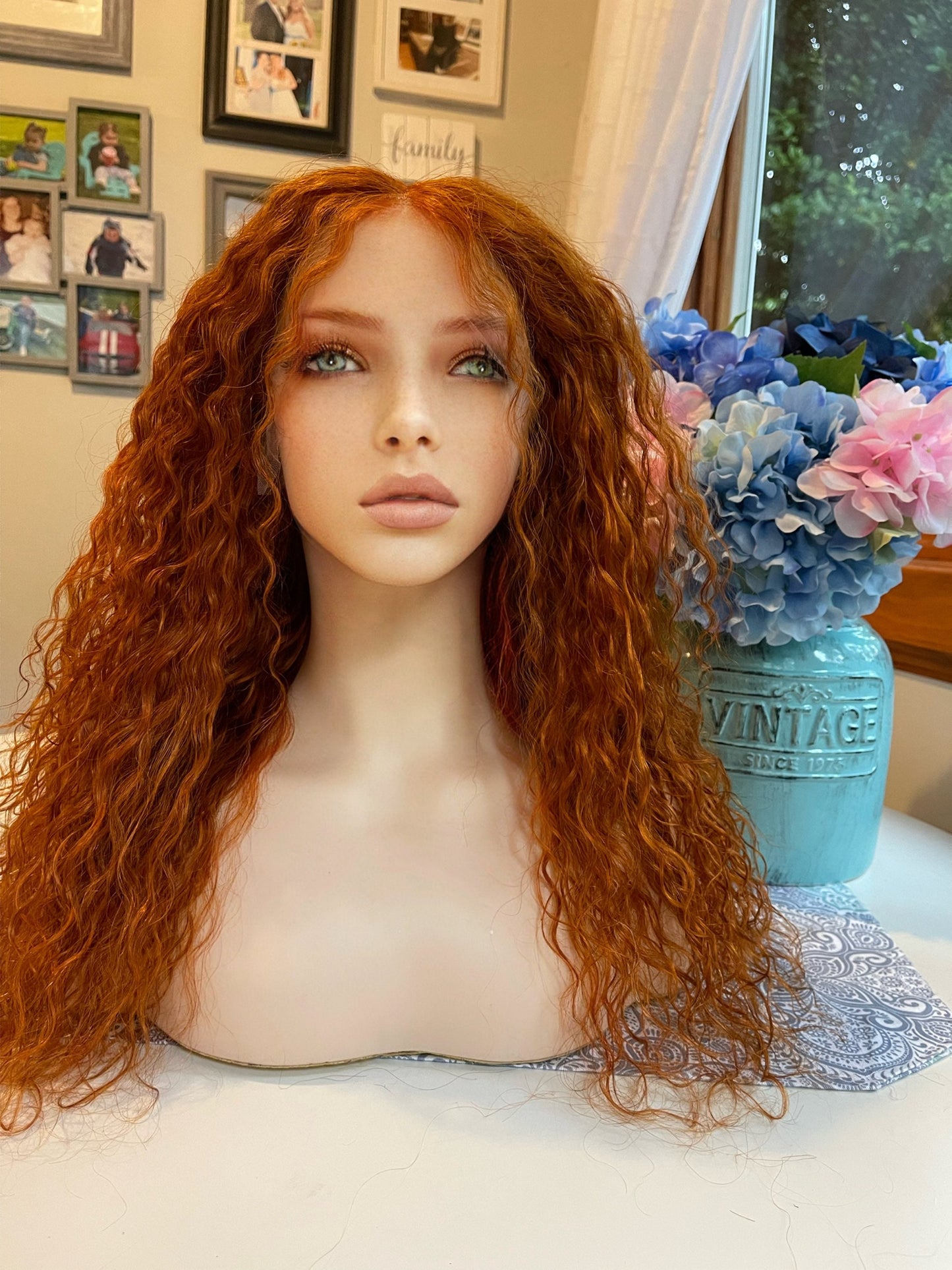 Siobhan Spiral Curl Wig Hand Tied Red Wig 100% Human Hair Ginger Wig Alopecia Wig Chemo Wig