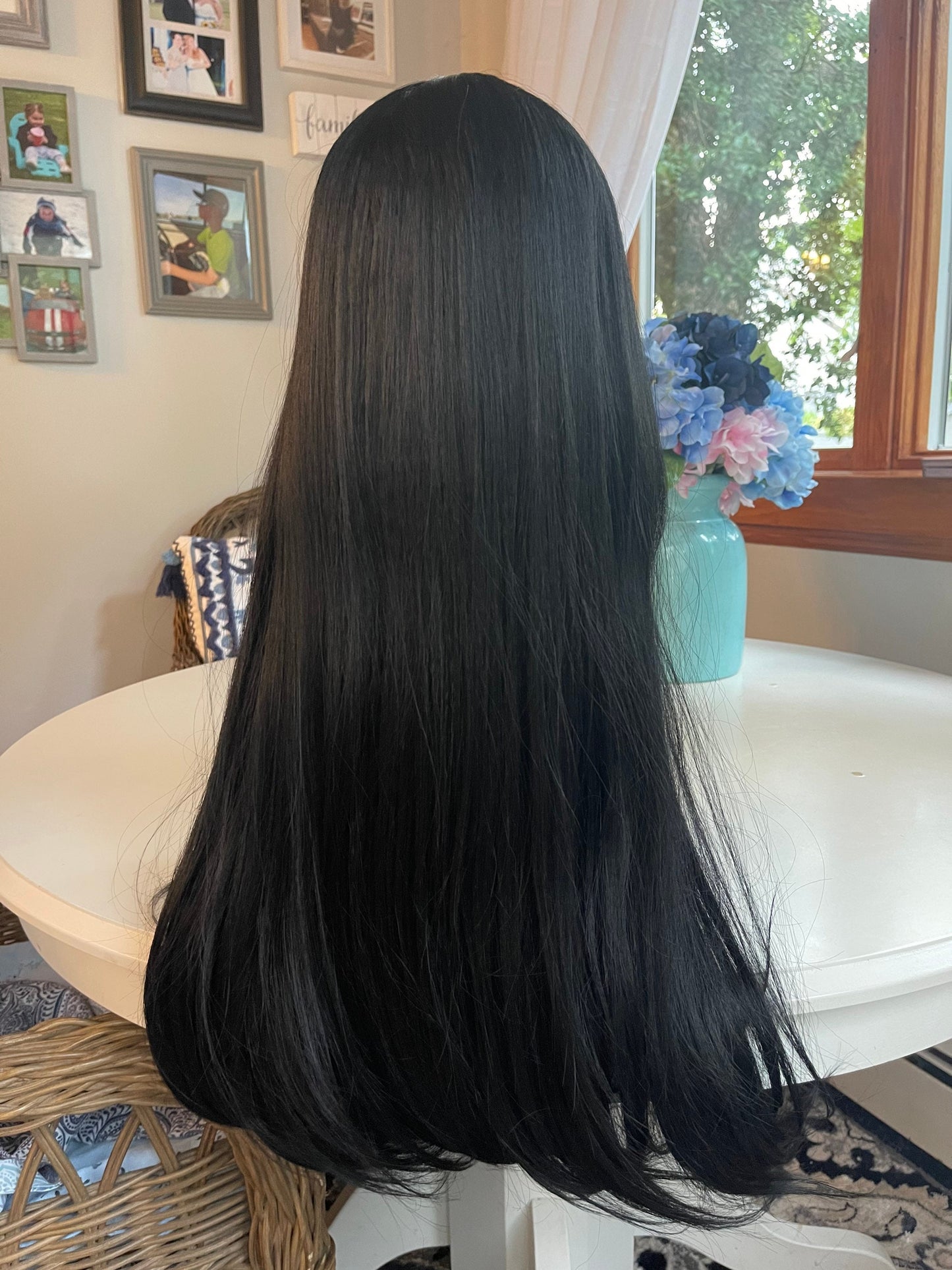 Cher Extra Long Black Wig Wavy Wig with Bangs Wig Long Wig Curly Wig