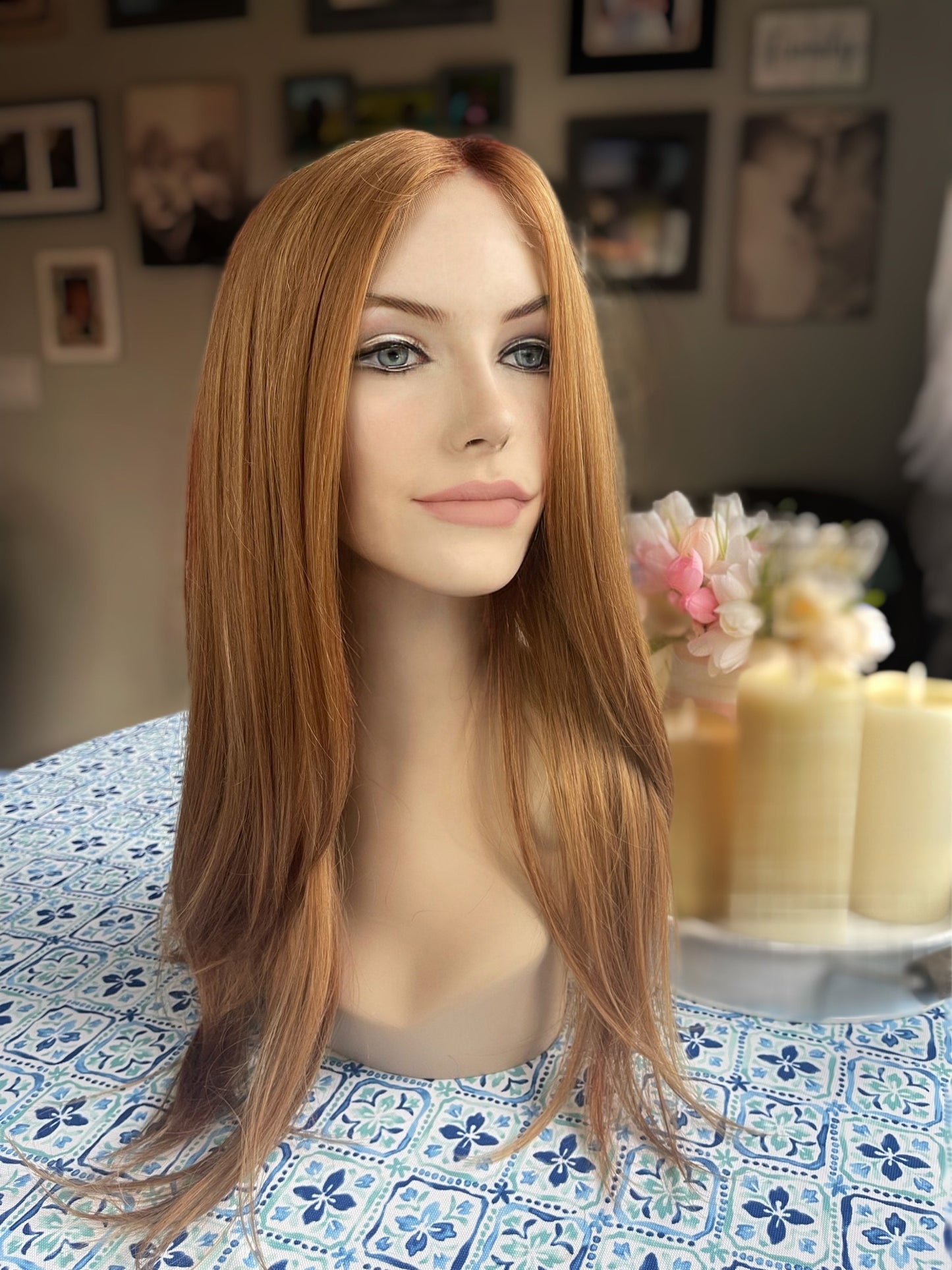 Debs Summer Weight Light Density HD Synthetic Honey Ginger Color Lace Front Light and Silky Hand Tied Drag Wig Sexy Straight Wig