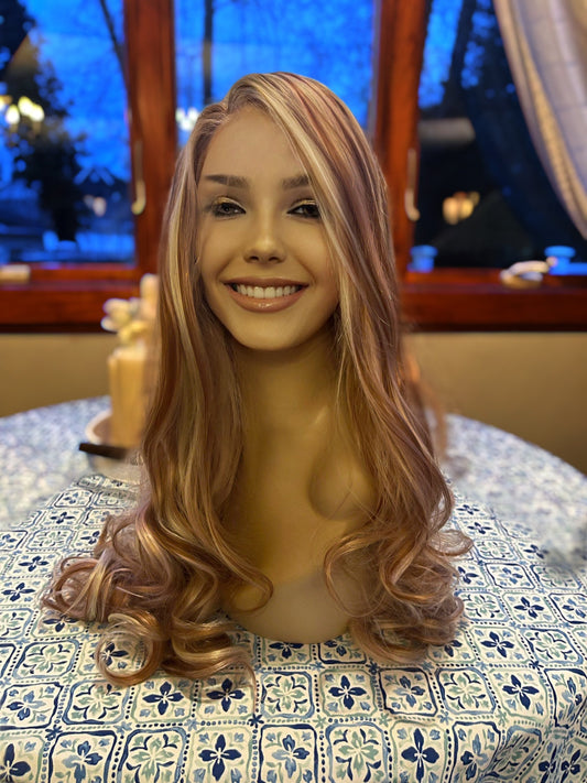 Lula Wig Pink Brown Blonde Vanilla Chocolate Strawberry Tones Wig Lace Frontal Wig Hand Tied Drag Wig Anime Showgirl Burlesque