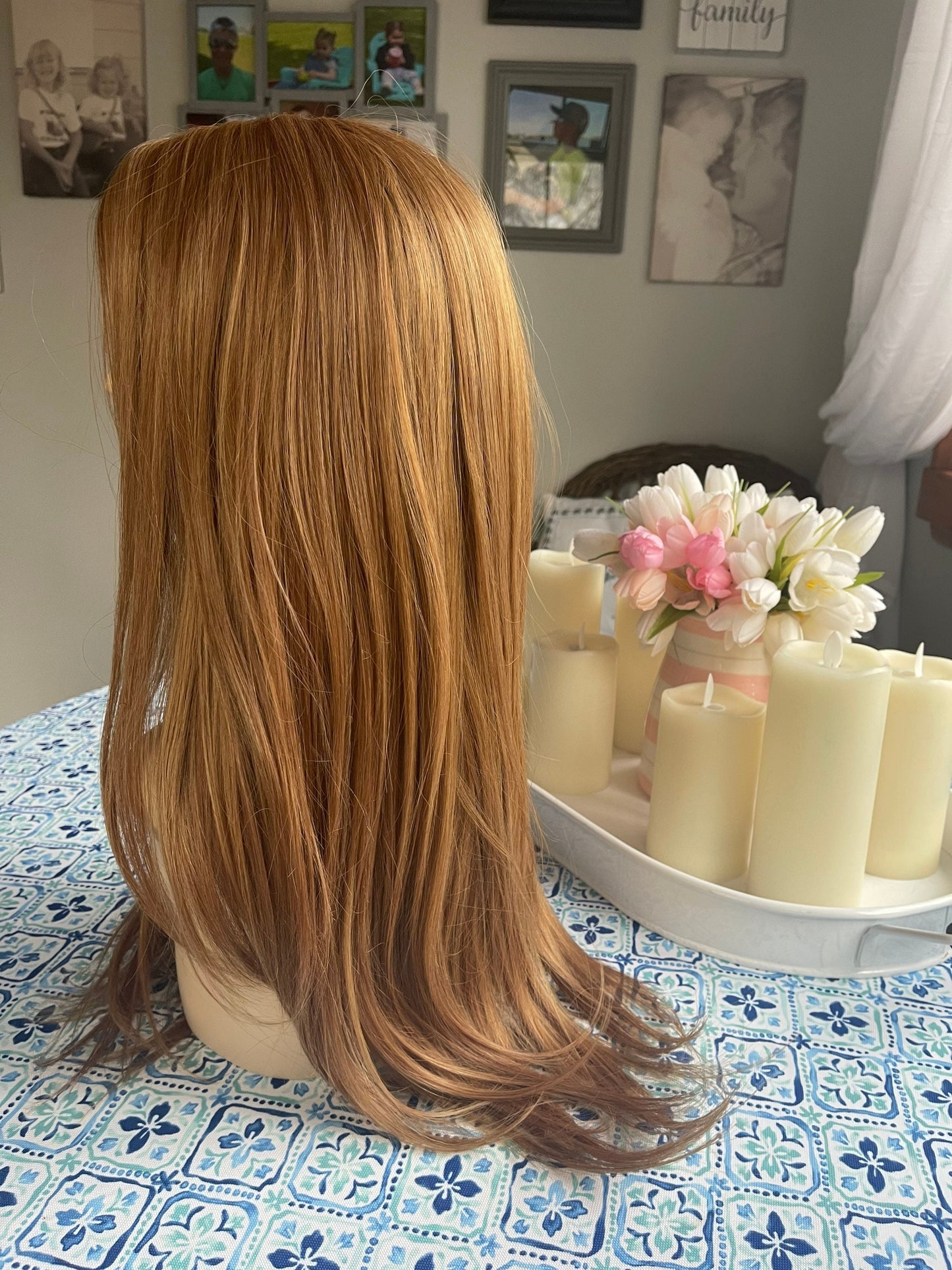 Debs Summer Weight Light Density HD Synthetic Honey Ginger Color Lace Front Light and Silky Hand Tied Drag Wig Sexy Straight Wig