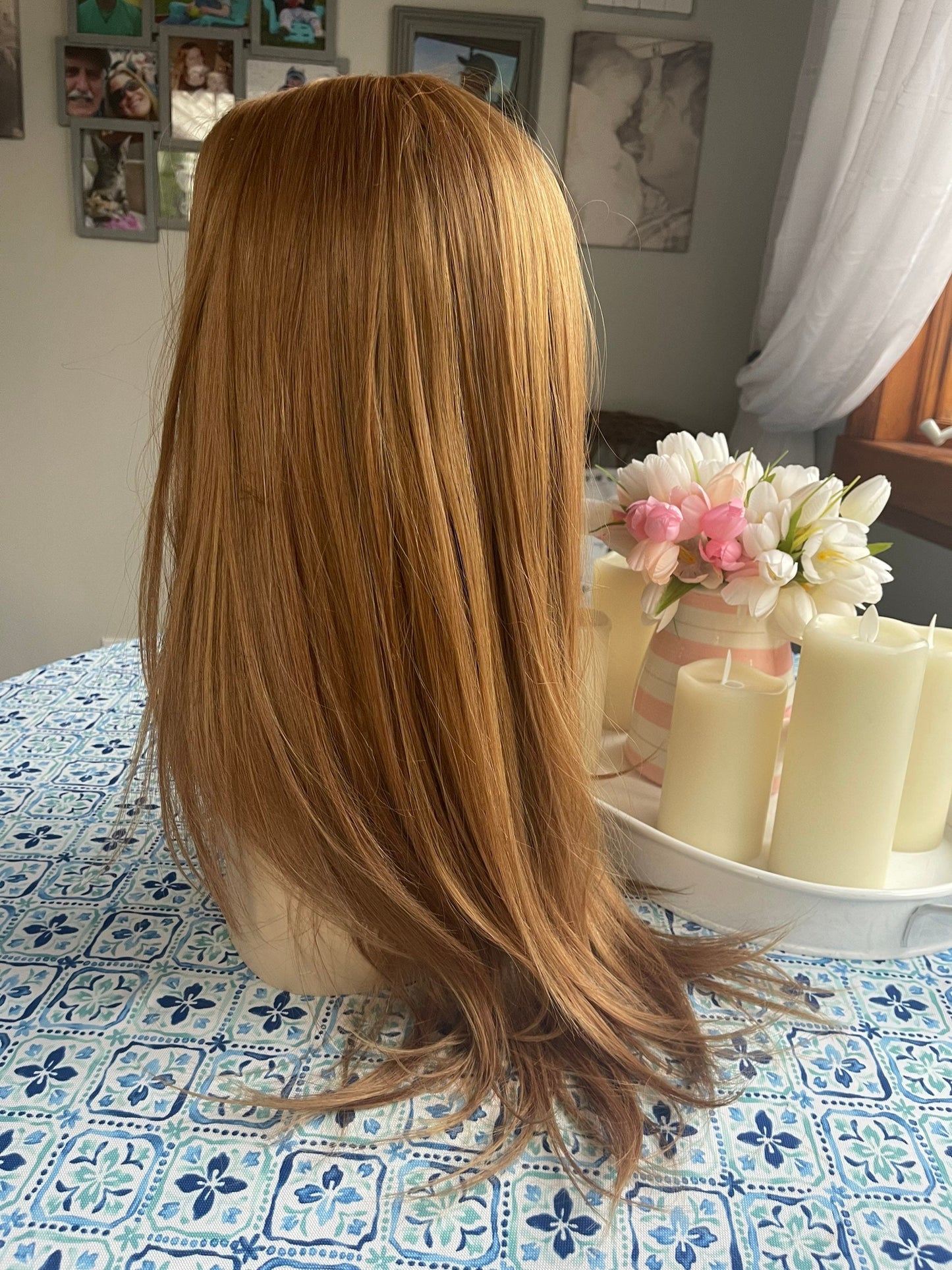 Debs Summer Weight Light Density HD Synthetic Honey Ginger Color Lace Front Light and Silky Hand Tied Drag Wig Sexy Straight Wig