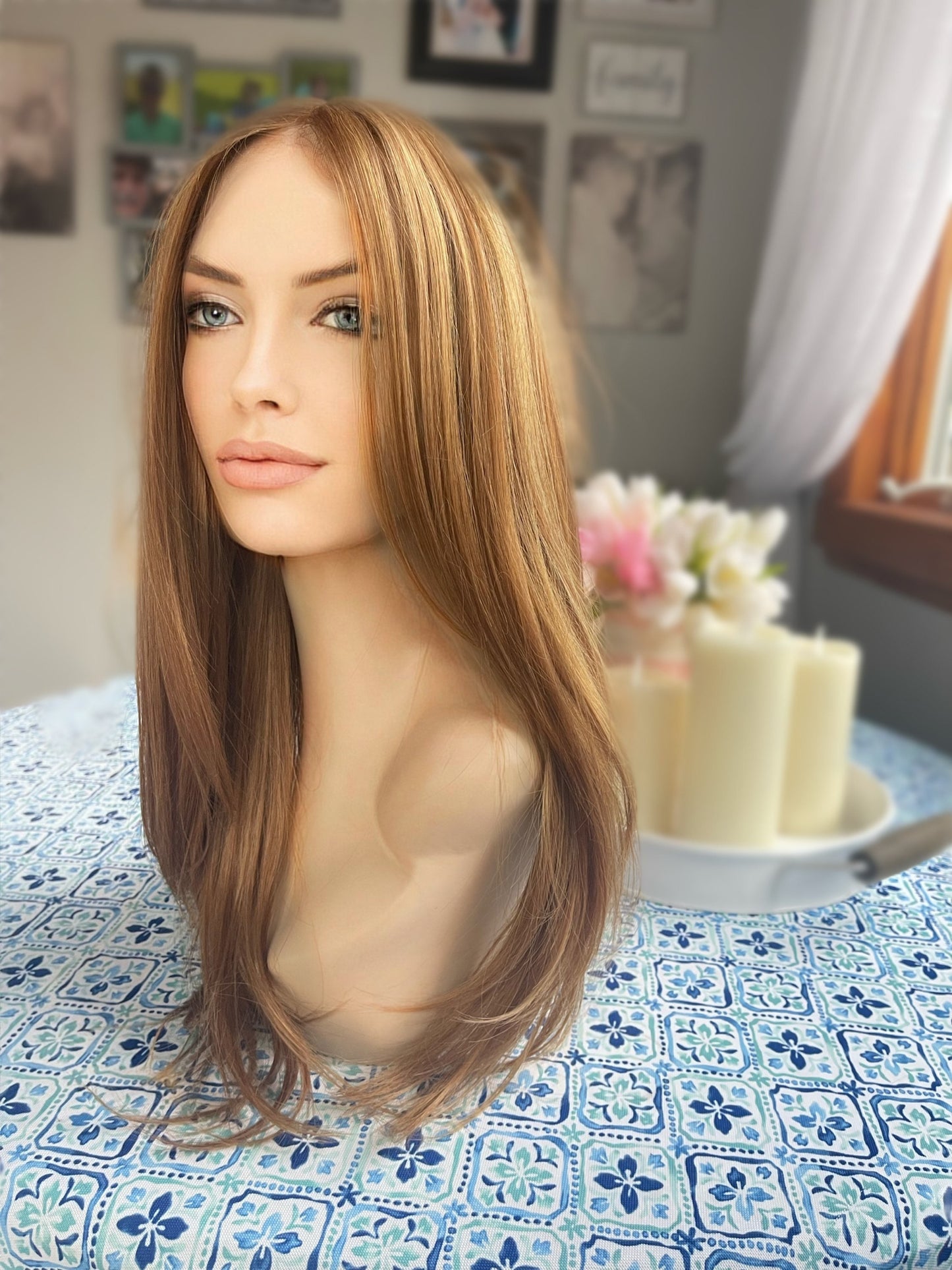 Debs Summer Weight Light Density HD Synthetic Honey Ginger Color Lace Front Light and Silky Hand Tied Drag Wig Sexy Straight Wig