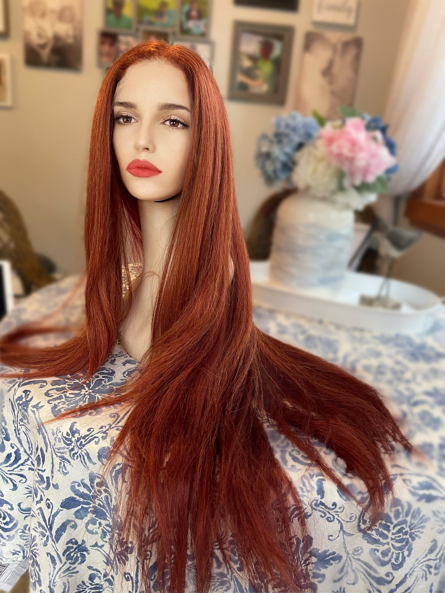 Ultra Brave Lace Front Extra Long Crimped and Soft Yaki Wig Copper Wig Big Body Wig 70’s Vibes Disco Vibes