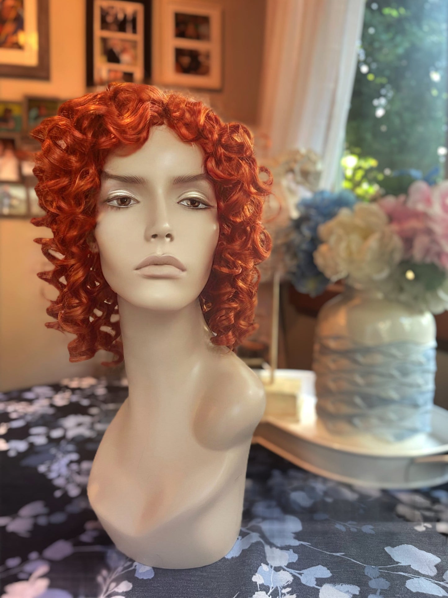 Carrot Top Mad Hatter Copper Doll Curly Wig Standard Cap Wig Dance Wig Costume Wig Chemotherapy Alopecia Cosplay Wig