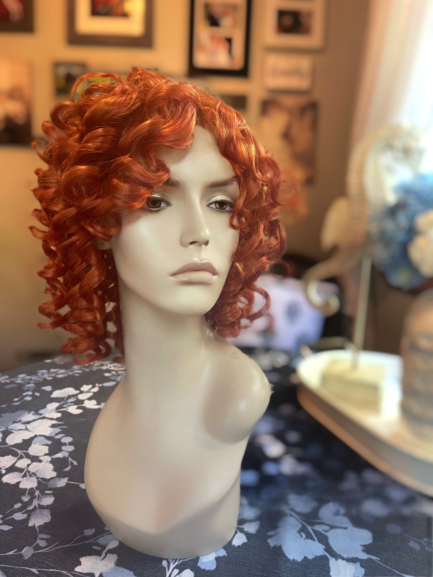 Carrot Top Mad Hatter Copper Doll Curly Wig Standard Cap Wig Dance Wig Costume Wig Chemotherapy Alopecia Cosplay Wig