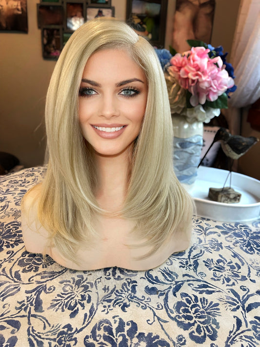 Veronica Full  Density Wig Barbie Blonde Lavish Layers Hand Tied Lace-front Wig Chemo Alopecia Everyday Wear Drag Costume