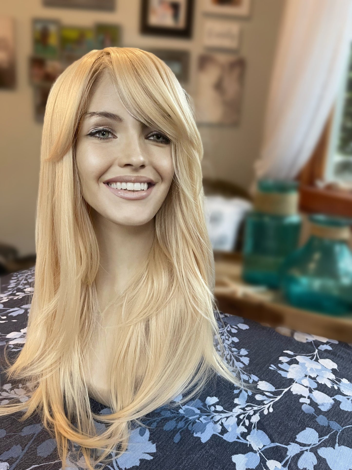 Clarissa Layered Butterfly Bangs Cut Wig Light Blonde Barbie Blonde Natural Light Blonde