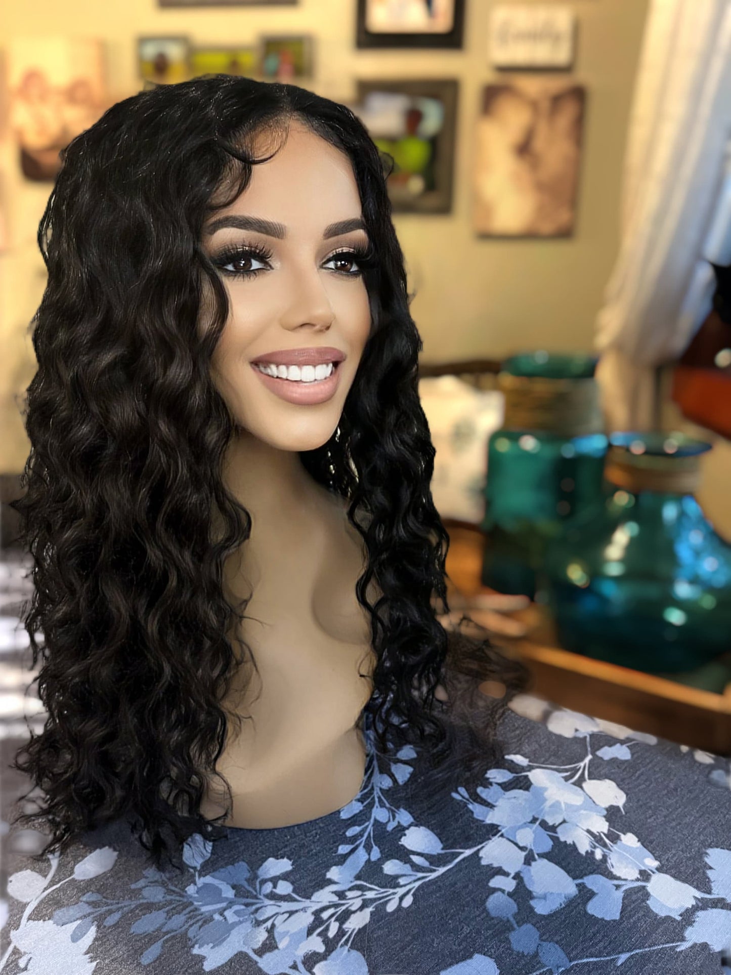 Hayla HD Lace Front Black Wig Spiral Wig Long Layers Wig Human Blend Hair