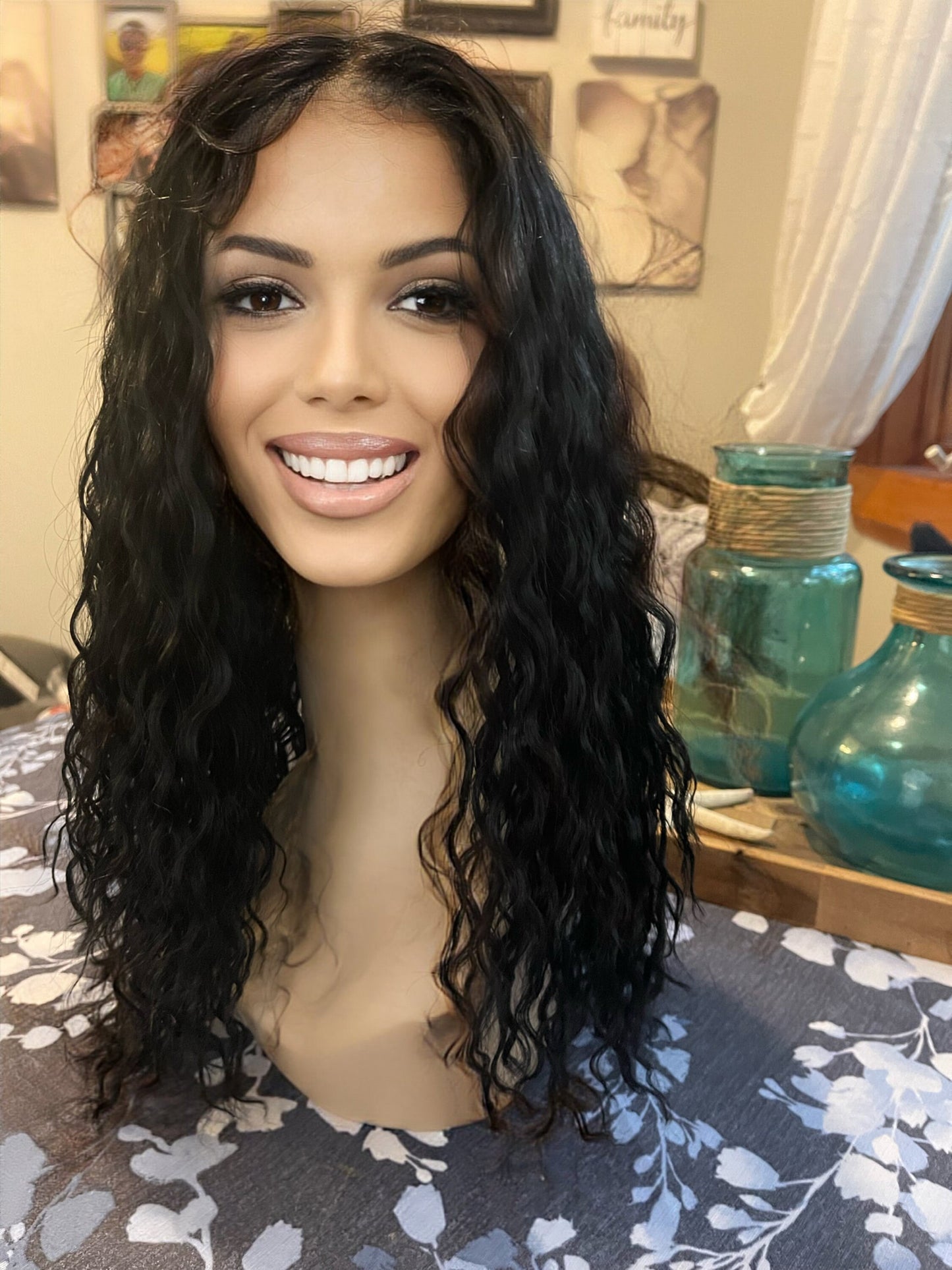 Hayla HD Lace Front Black Wig Spiral Wig Long Layers Wig Human Blend Hair