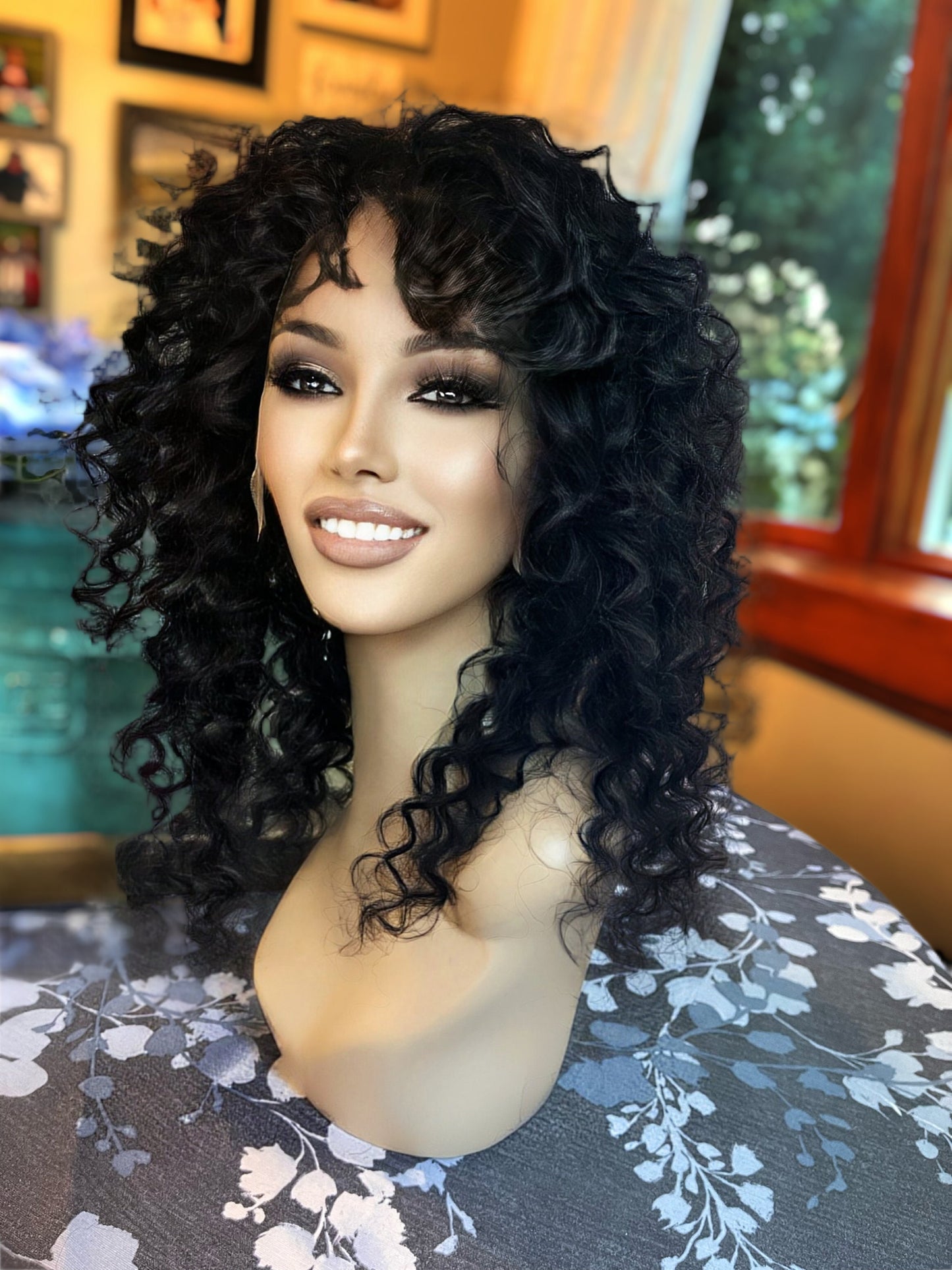 Graeme 100% Human Hair HD Lace Frontal Black Wig Spiral Wig Long Layers Wig Human Hair Natural Texture Curly Hair