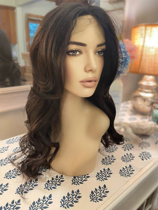 Scarlett Deep Brown Wig Ombré Wig Velvety HD Fibers Transparent Lace Front Wig Wavy Loose Curl Wig Curls Ultra Glam Natural Wig