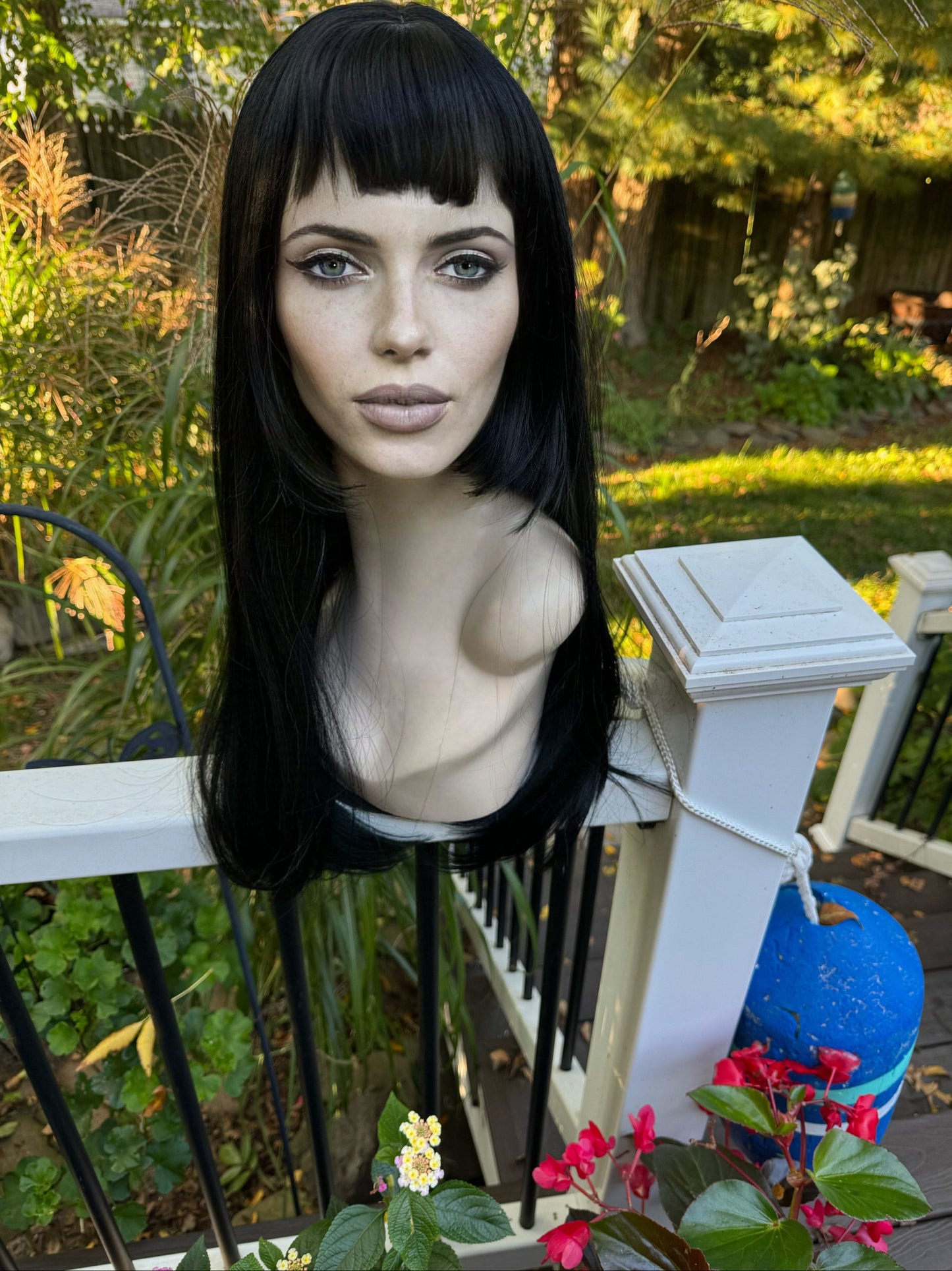 ABRACADABRA Bi Level Cut Full Bang Wig Jet Black Baby Bangs Wig HD Synthetic Wig Drag Wig Burlesque Lady Gaga Hime Cut The Wig Witch