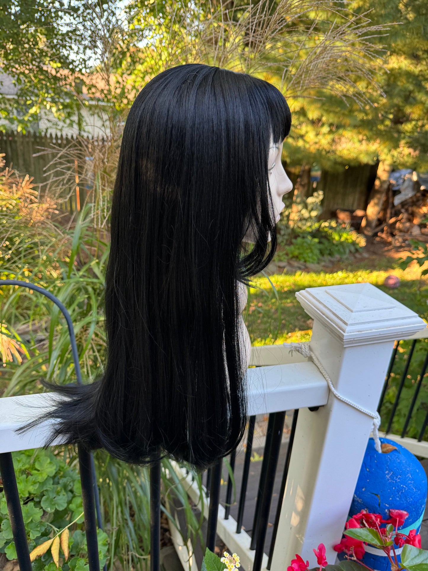 ABRACADABRA Bi Level Cut Full Bang Wig Jet Black Baby Bangs Wig HD Synthetic Wig Drag Wig Burlesque Lady Gaga Hime Cut The Wig Witch