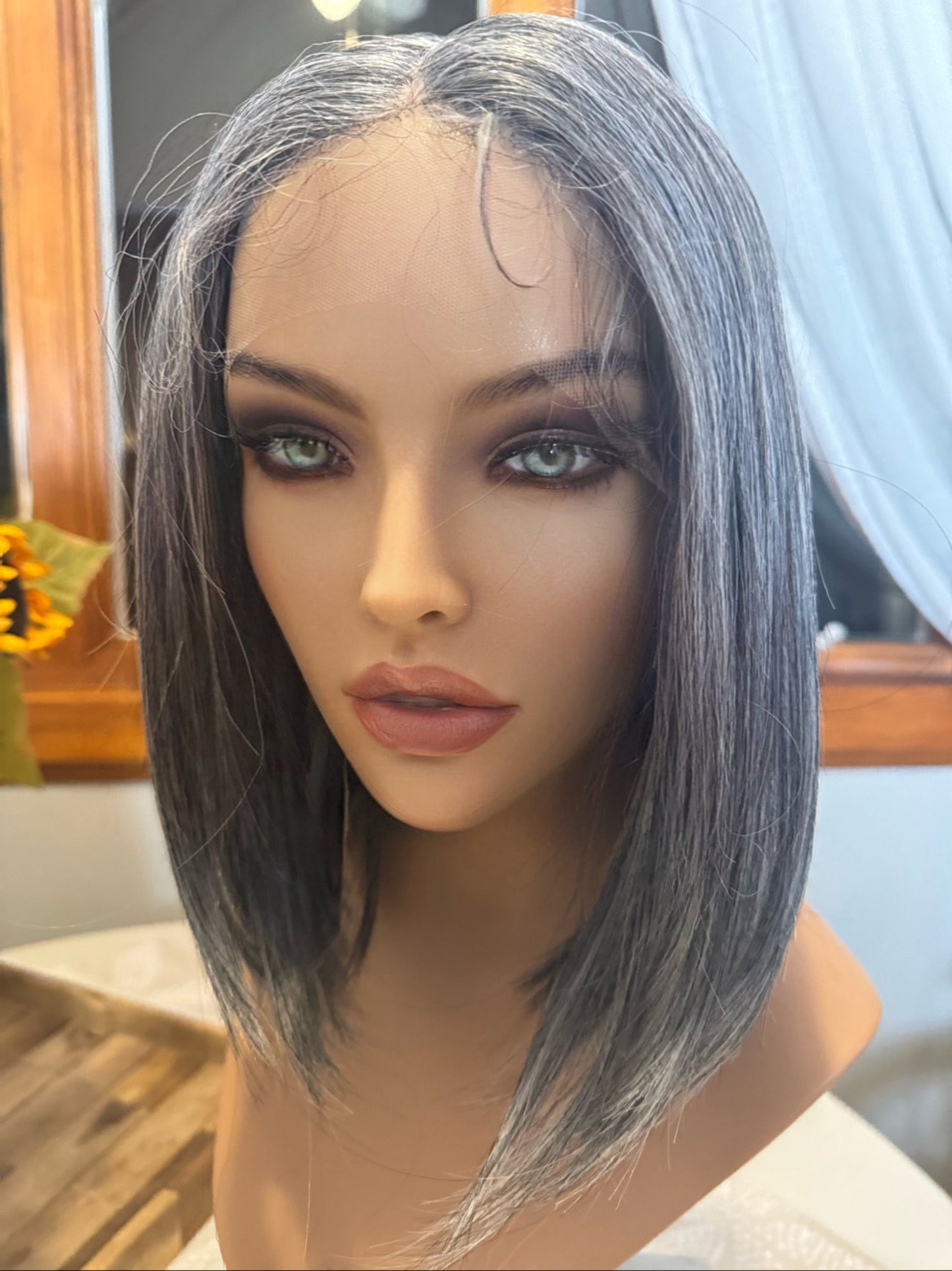 Loving Bob Style Salt and Pepper Bob Wig Dark Gray Short Salt And Pepper Grey Wig Medical Wig Fashion Wig