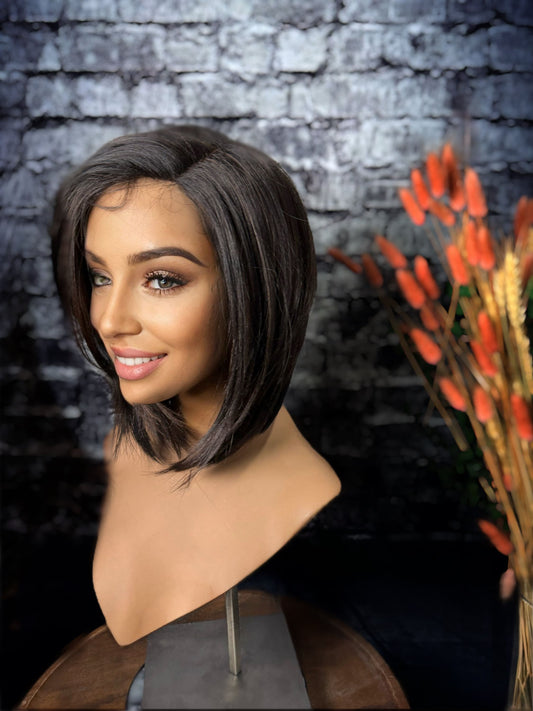 Yesenia Wig Lace Front Bob Wig Short Back To Long Front Darkest Brown Wig 2000’s Karen Straight Brown Wig The Wig Witch