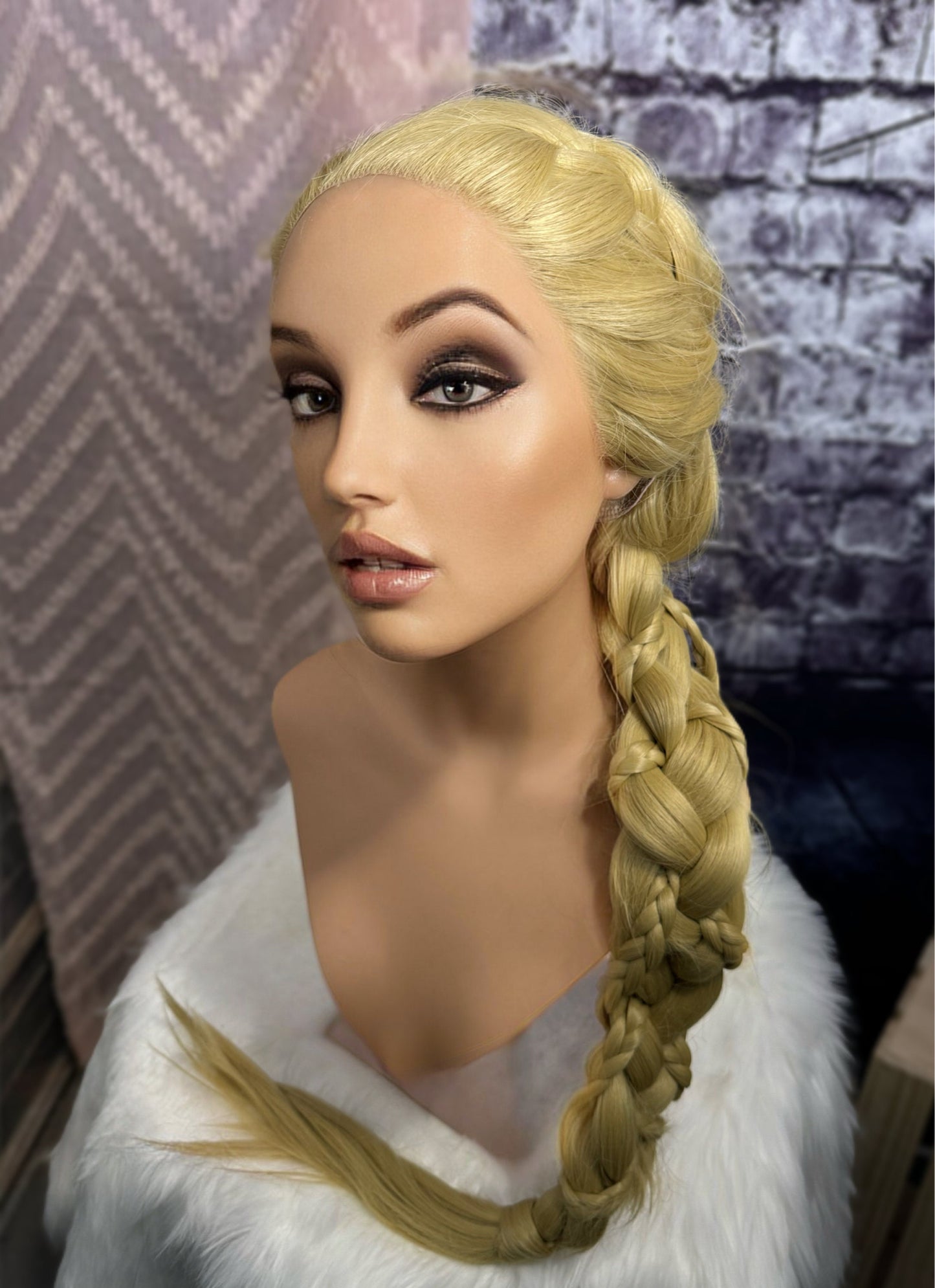 Rapunzel Braided Fantasy Wig Long Lace Front Wig Fantasy Cosplay Medieval Princess Costume Wig