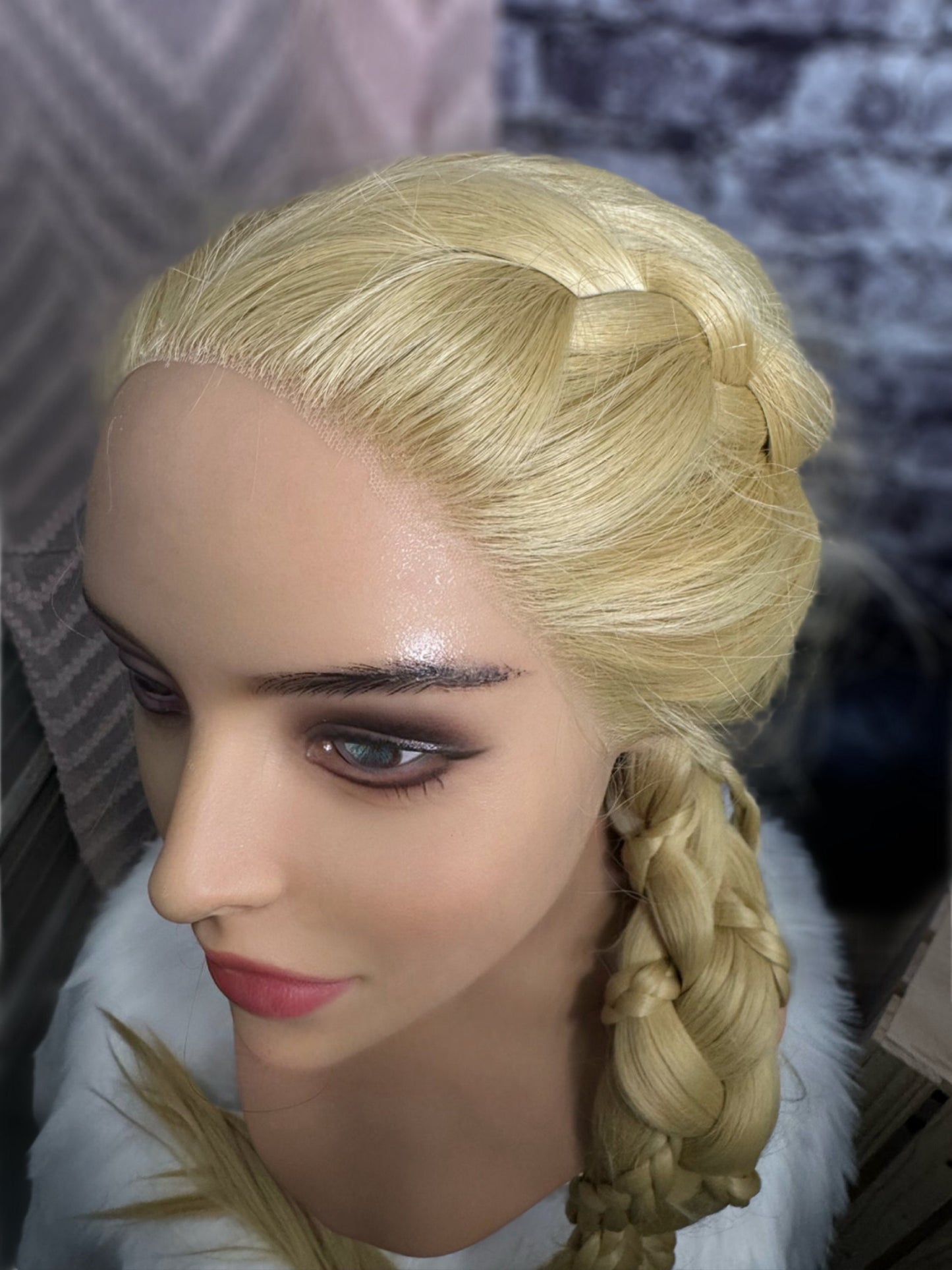 Rapunzel Braided Fantasy Wig Long Lace Front Wig Fantasy Cosplay Medieval Princess Costume Wig