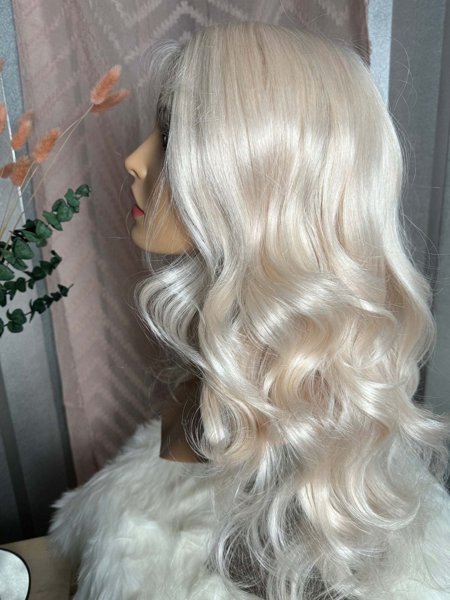 Jupiter Wig Pastel Blush Blonde Wig Loose Curl Hand Tied Lace-front Wig Chemo Alopecia Lace Front Wig