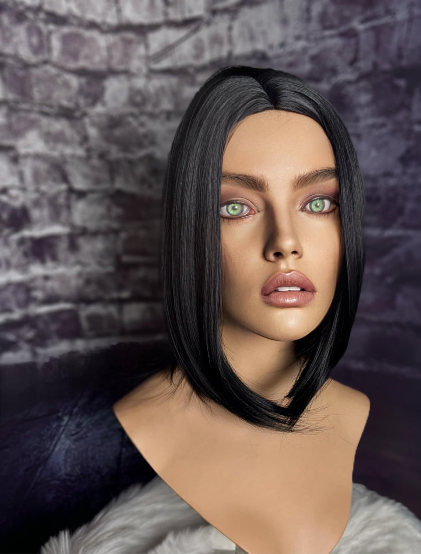 Lucca Black Bob Wig Fall Wig Sleek Straight Wig Light Wig Chemo Alopecia Trichotillomania Radiation Therapy