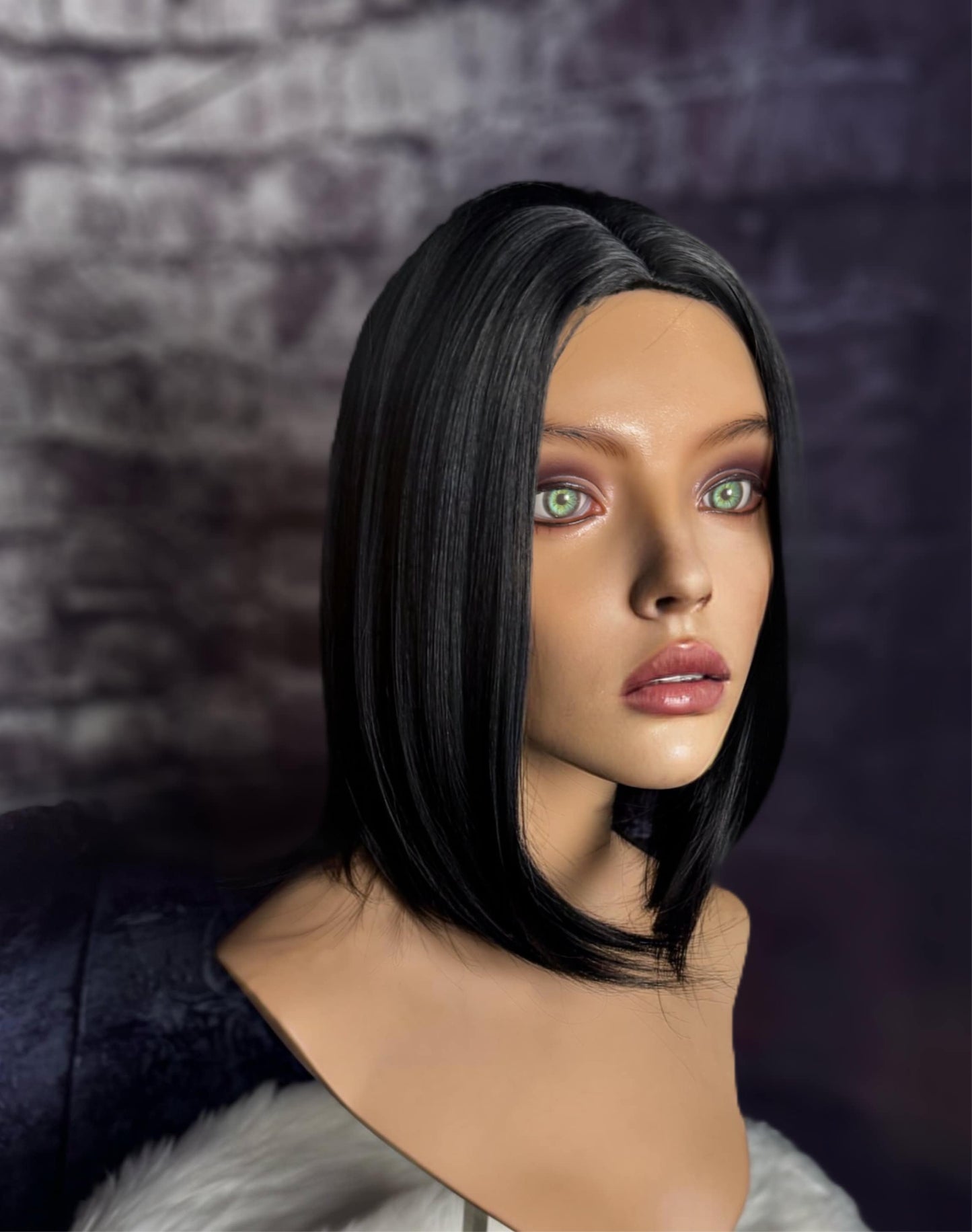 Lucca Black Bob Wig Fall Wig Sleek Straight Wig Light Wig Chemo Alopecia Trichotillomania Radiation Therapy