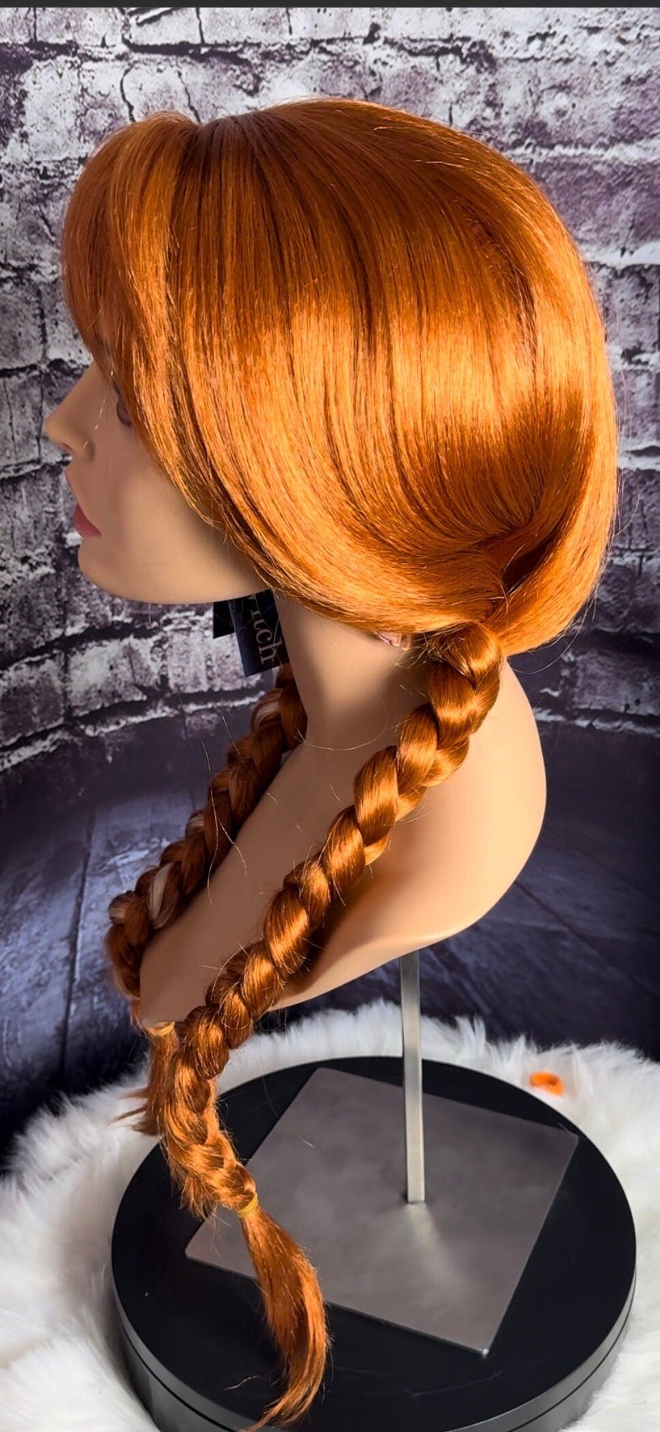 Ultra Anna Deluxe Character Wig Red Braided Wig Pigtail Wig Frozen Ginger Wig With White Streak Ana Elsa