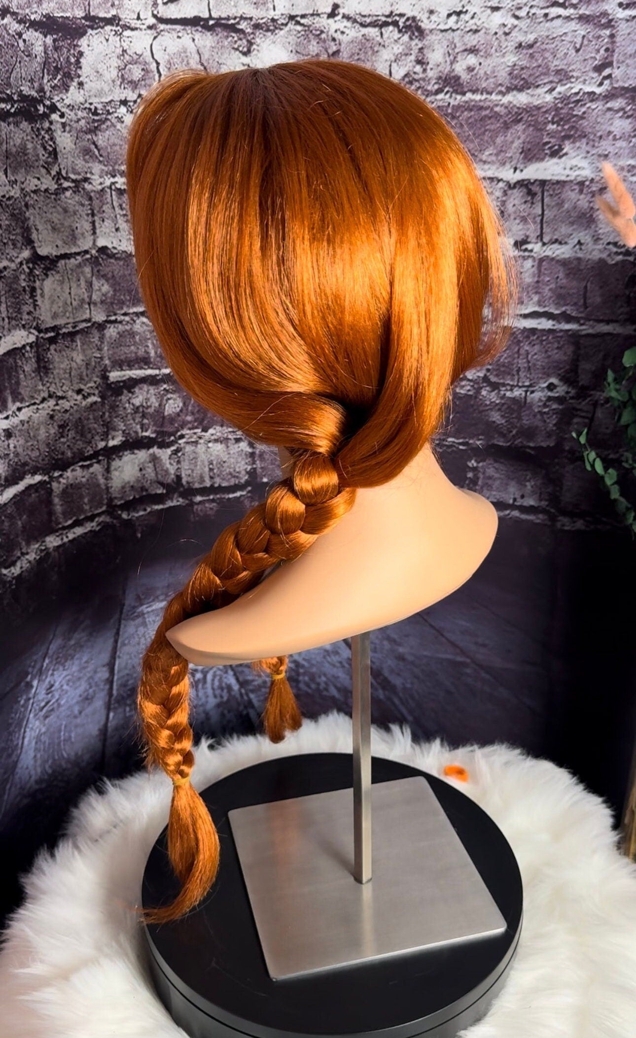 Ultra Anna Deluxe Character Wig Red Braided Wig Pigtail Wig Frozen Ginger Wig With White Streak Ana Elsa