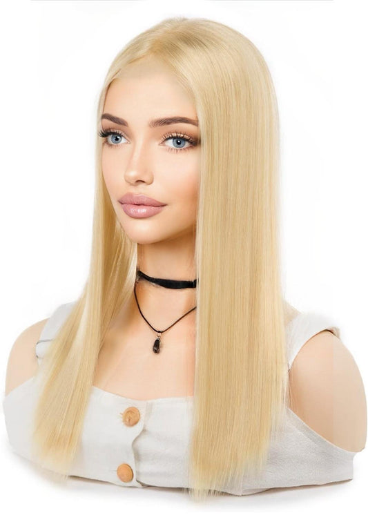 Cosette 613 Blonde European 100% Human Hair Topper Wig  Natural Mono Top Parting Topper for Clip In 12/14