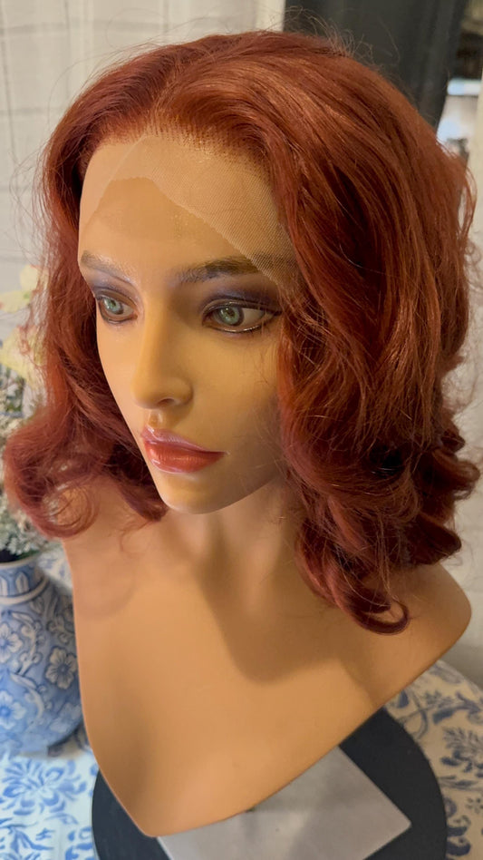 Villanelle Lace Front Mono Top Wig Short Cut Wig Curly Red Wig  Bob Medical Wig Fashion Wig Light Wig Blonde Halloween