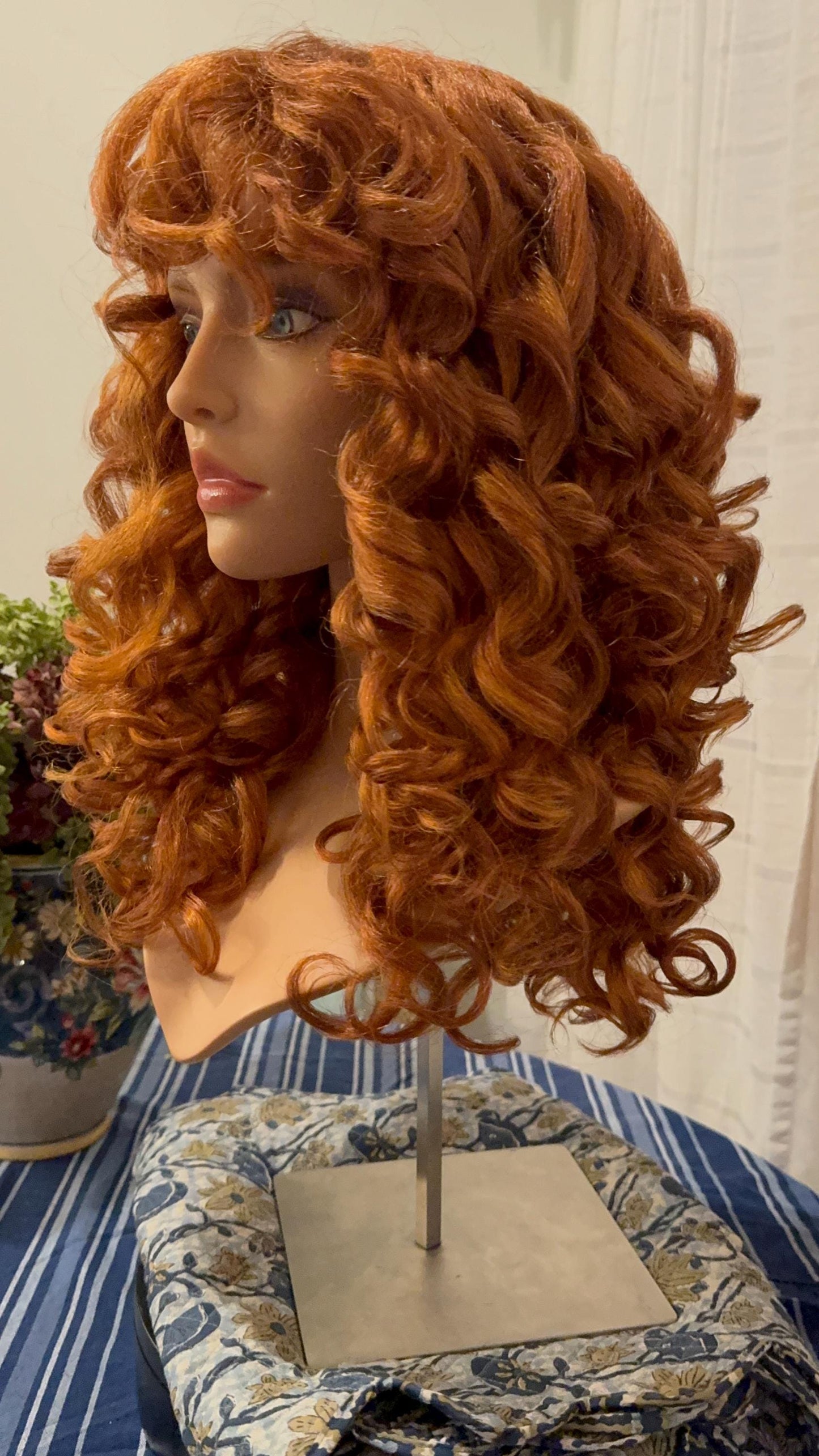 Wessex Wig Bold Ginger Red Auburn Wig Long Wig Corkscrew Curls Wave Curl Hair Loss Everyday Drag Showgirl Burlesque Hair