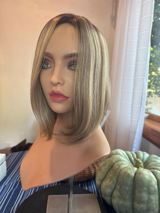 Blonde 12” Long Topper EasiPart Medium Jon Renau Wig Hair Loss Topper Advanced Hair Loss Large 100% Hand Tied Base Premium Fine Denier Hair