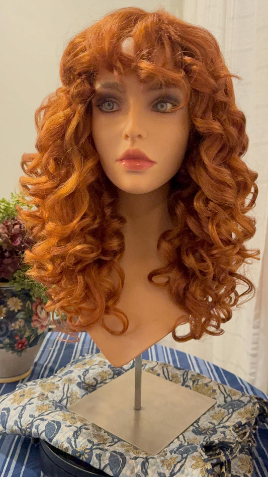 Wessex Wig Bold Ginger Red Auburn Wig Long Wig Corkscrew Curls Wave Curl Hair Loss Everyday Drag Showgirl Burlesque Hair