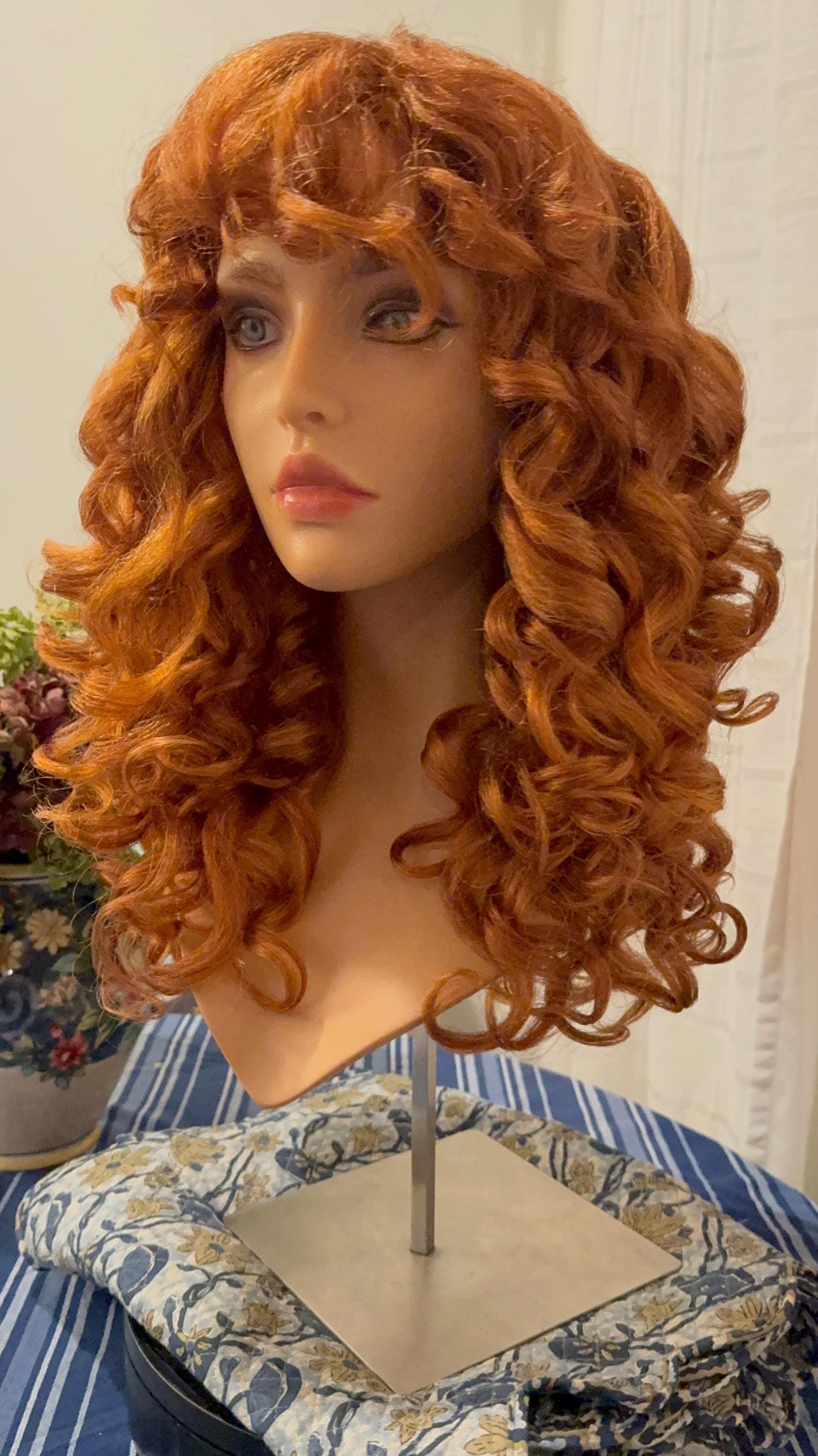 Wessex Wig Bold Ginger Red Auburn Wig Long Wig Corkscrew Curls Wave Curl Hair Loss Everyday Drag Showgirl Burlesque Hair