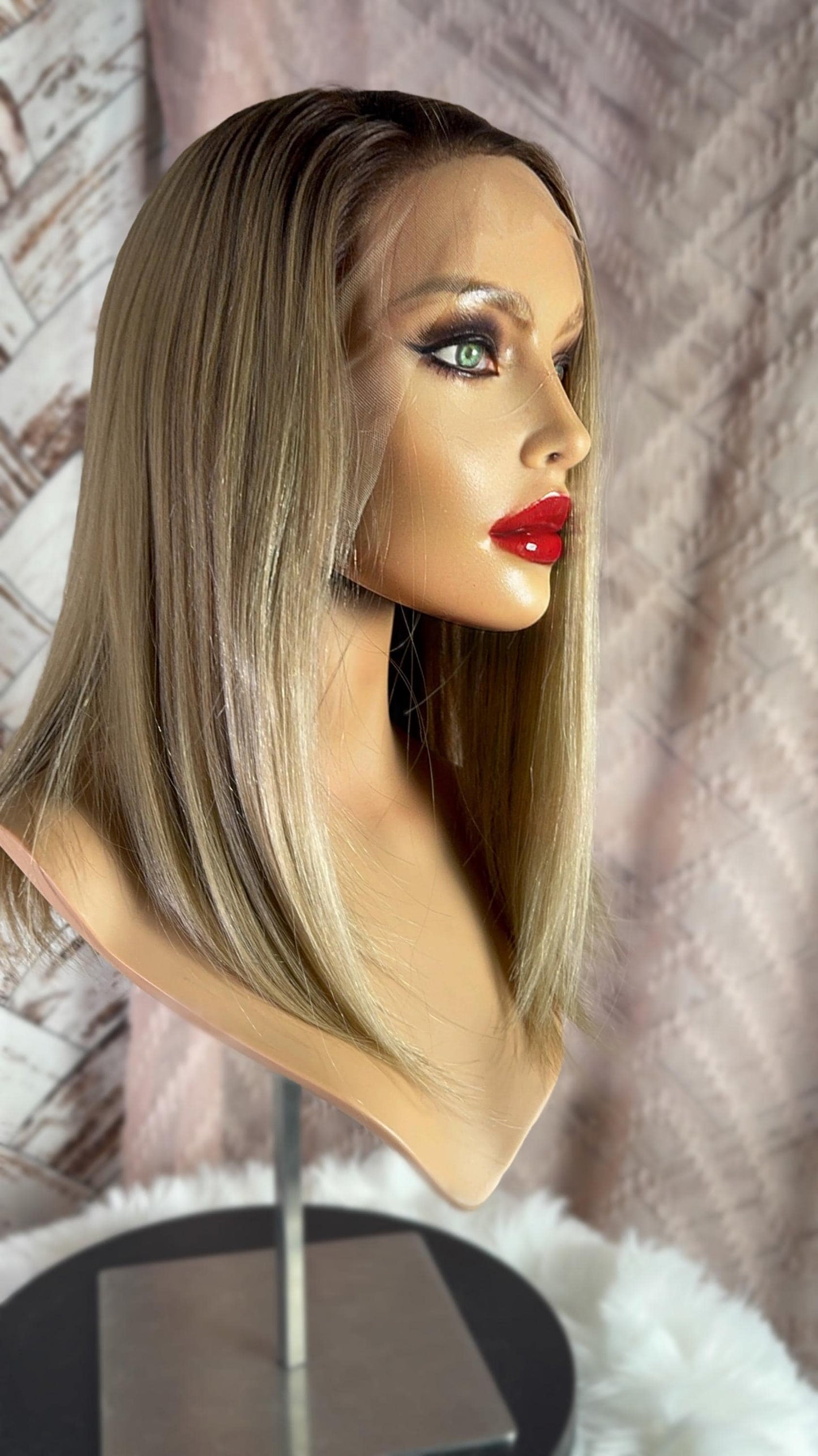 Honesty Swiss Lace Mono Top Frontal Natural  Blonde Rooted Shades Hand Tied Lace Front The Wig Witch