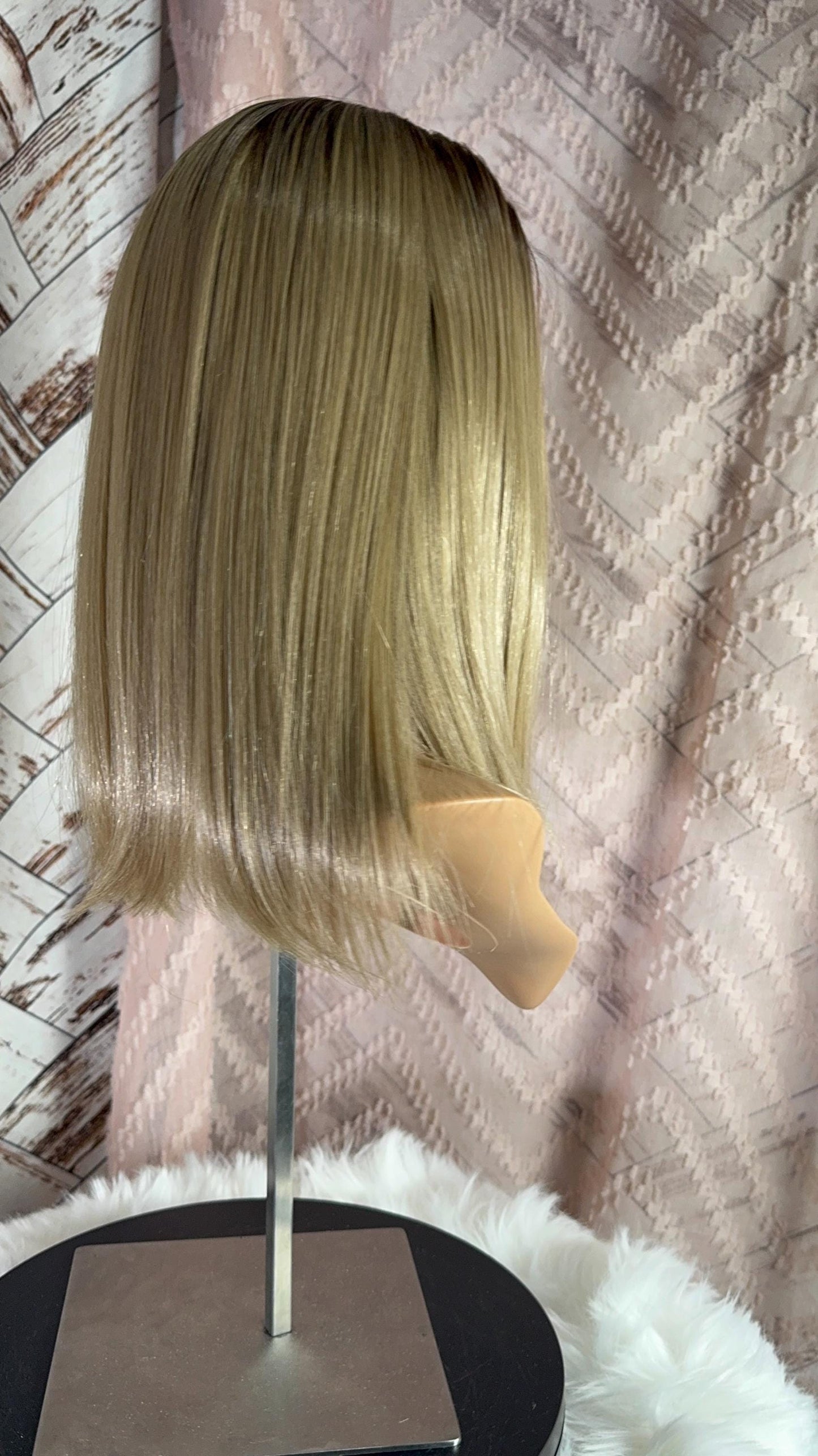 Honesty Swiss Lace Mono Top Frontal Natural  Blonde Rooted Shades Hand Tied Lace Front The Wig Witch