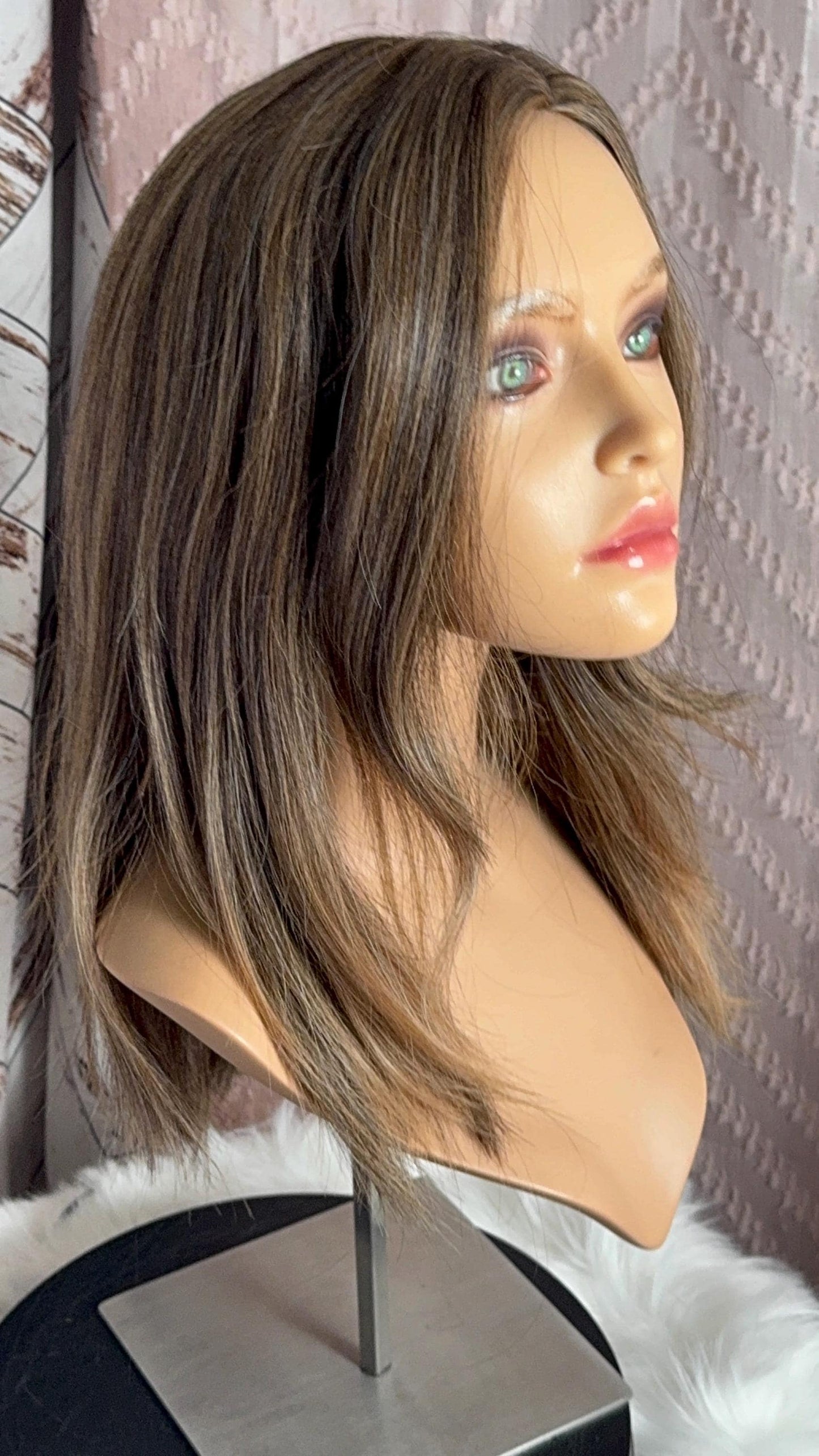 Hart Warm Brunette Hard Front Wig Skin Parting Wig Long Two toned Human Blend Wig The Wig Witch