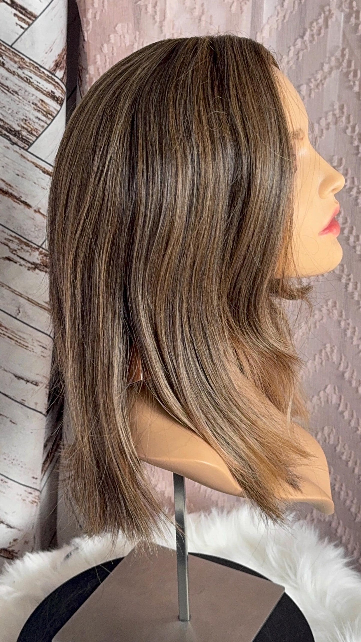 Hart Warm Brunette Hard Front Wig Skin Parting Wig Long Two toned Human Blend Wig The Wig Witch