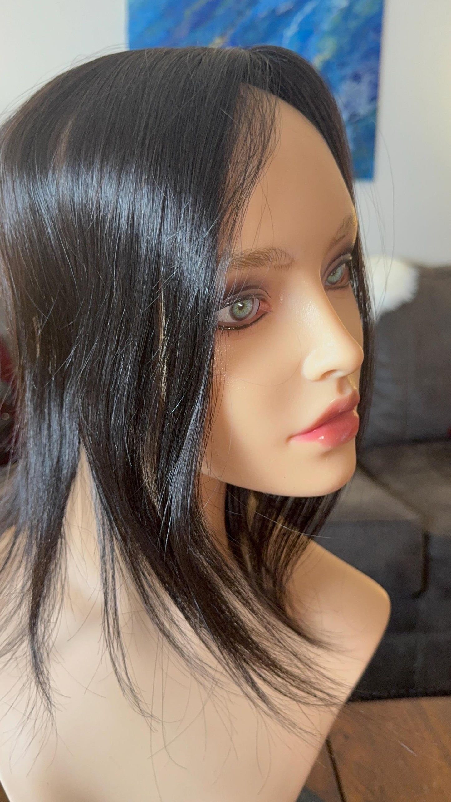 Marilette Rich Blackish Brown Light Density Topper 100% Human Hair Topper Wig Natural Black Full Silk Top 14” The Wig Witch