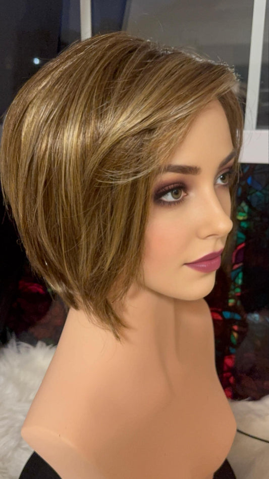 Deena Estetica Lace Front Line Light and Airy Wig Caramel Kiss Golden Brown Highlights Wig Hand Tied Wig The Wig Witch Wigs